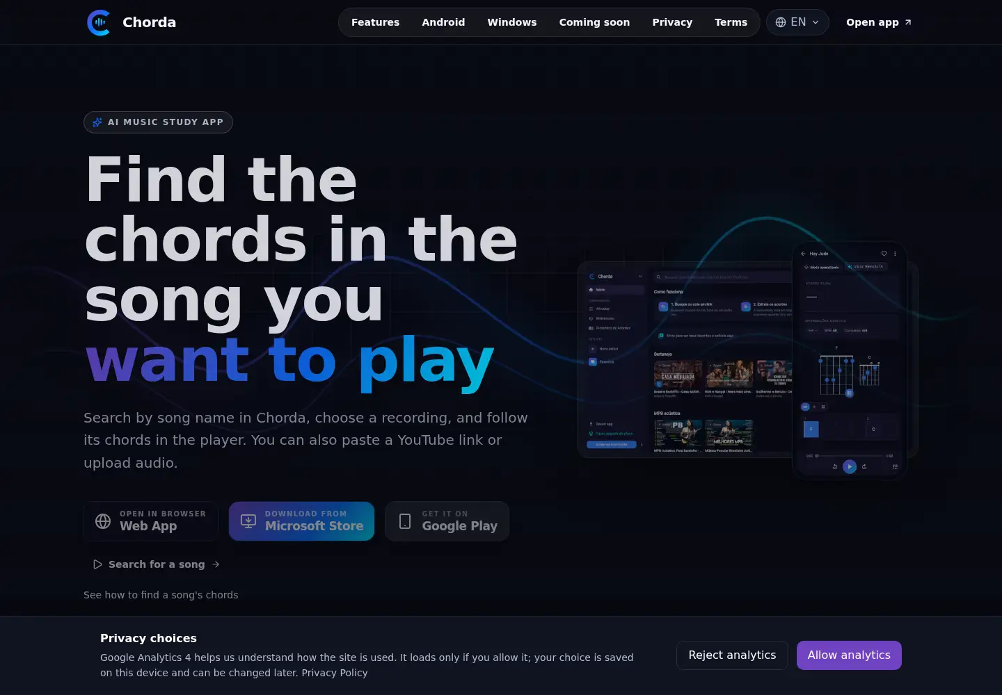 Screenshot of chorda.com.br