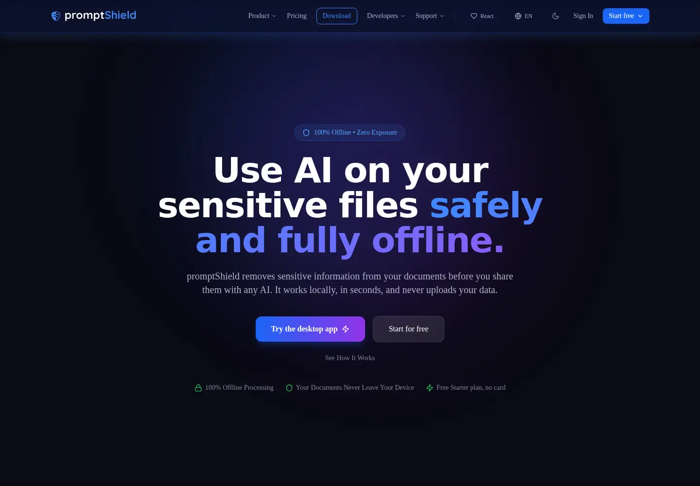Screenshot of promptshield.ca