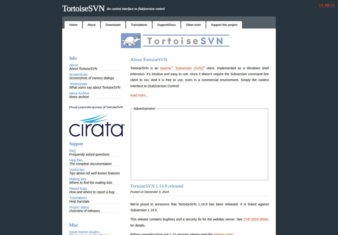 Screenshot of tortoisesvn.net