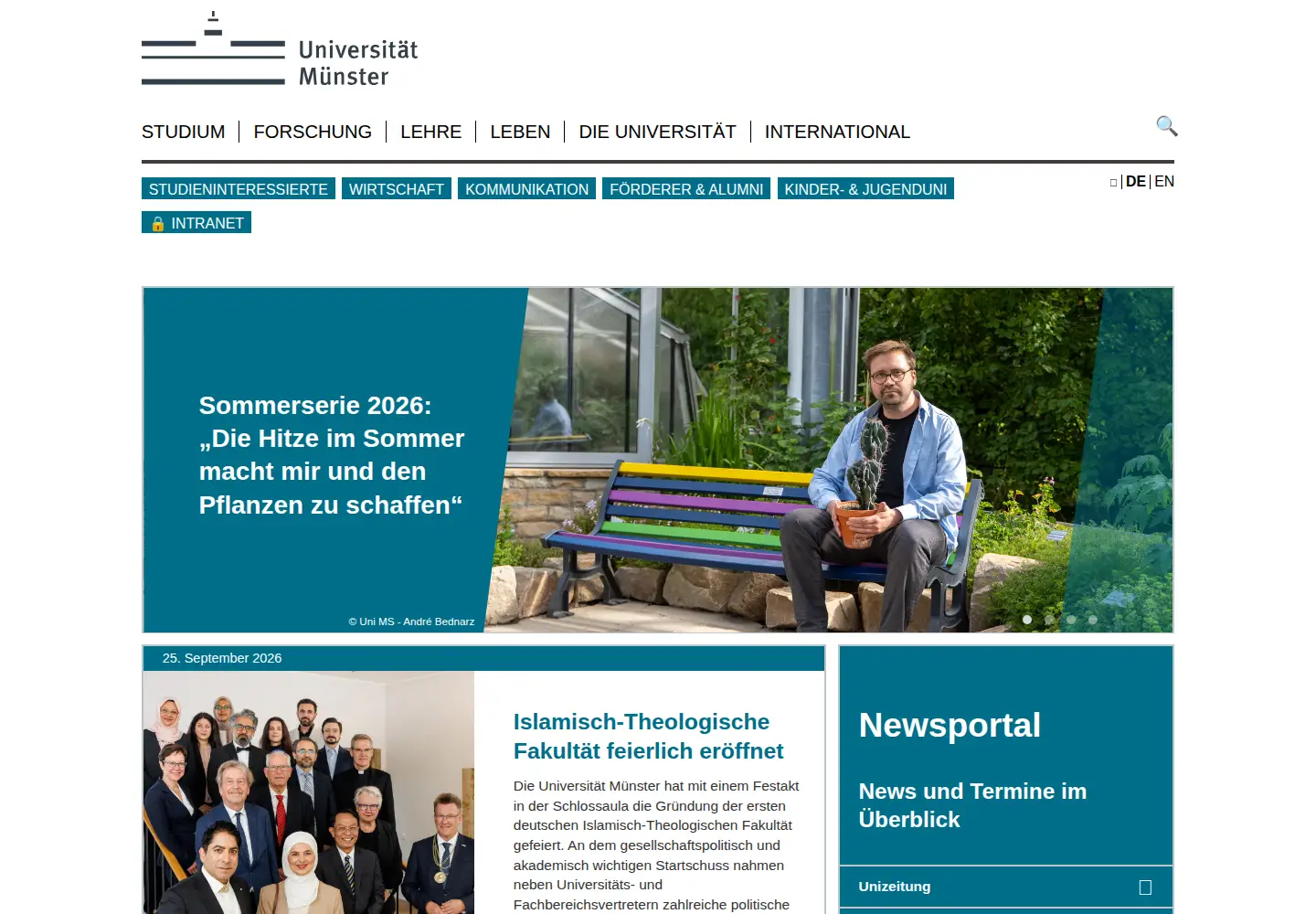 Screenshot of uni-muenster.de