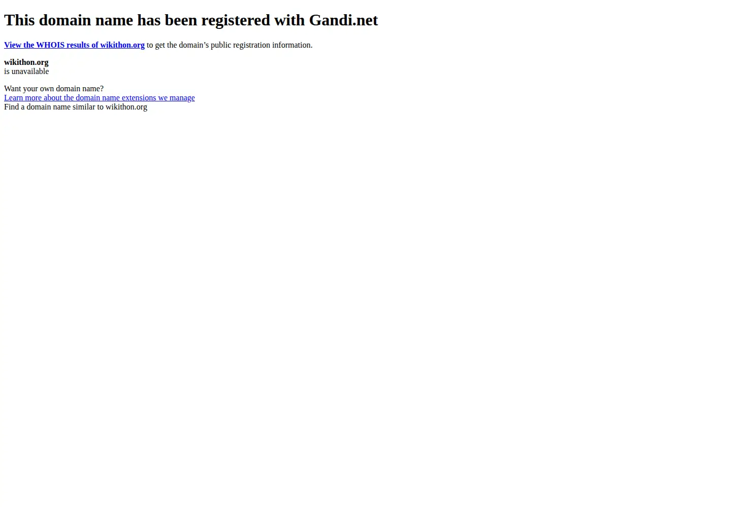 Screenshot of wikithon.org