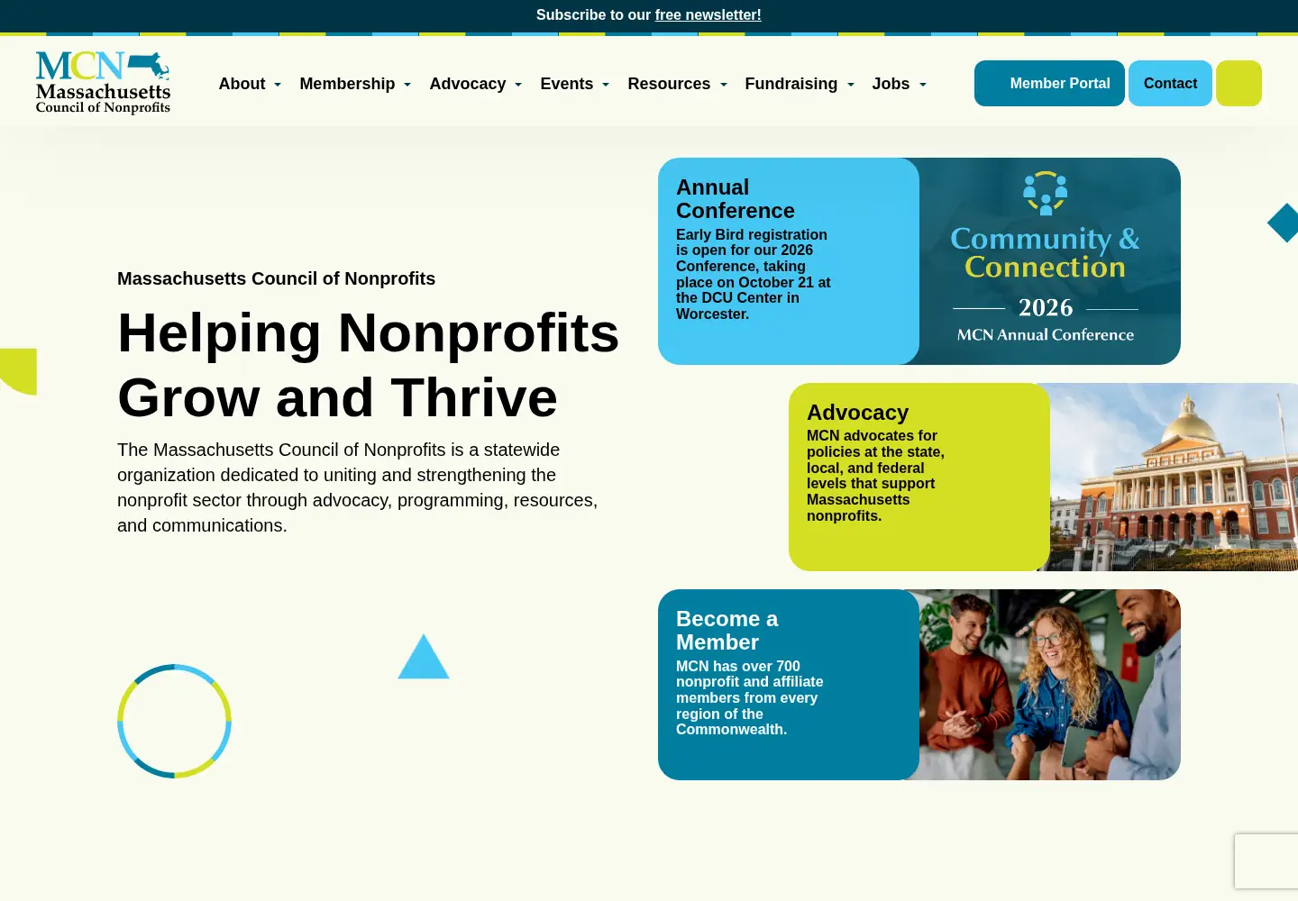 Captured homepage of massnonprofitnet.org in the current scan