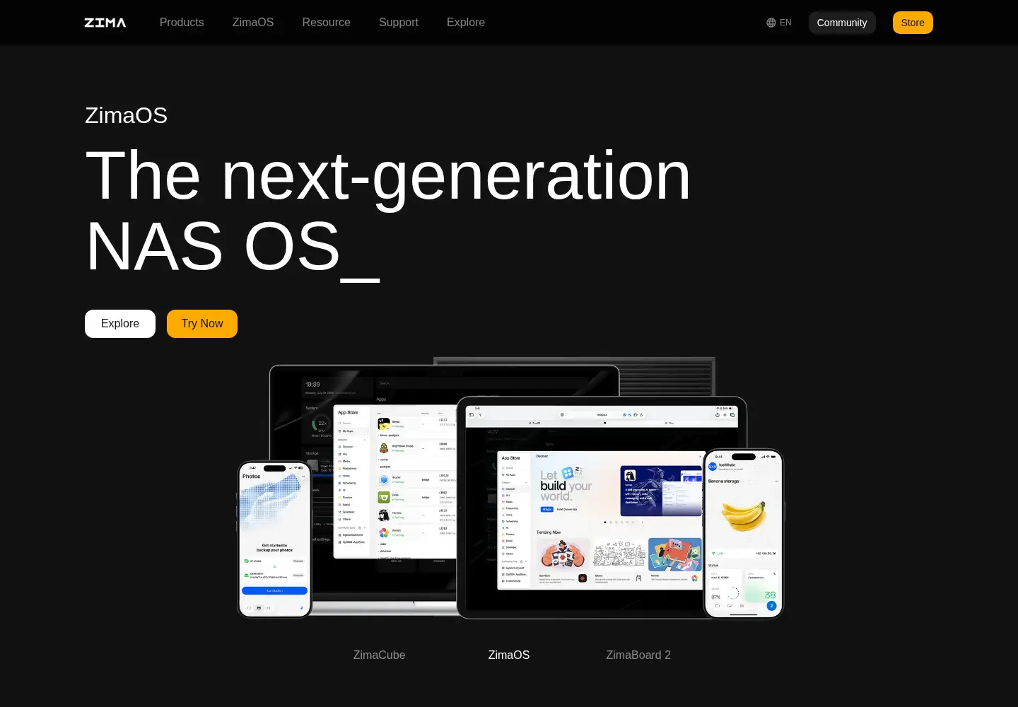 Screenshot of zimaspace.com