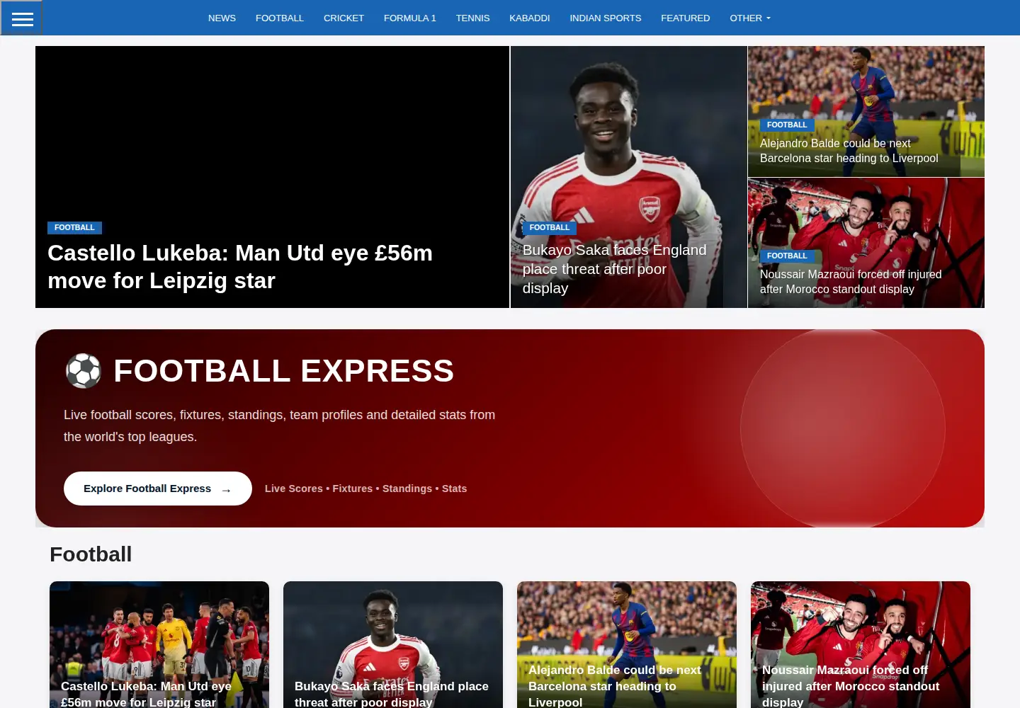 Screenshot of sixsports.in