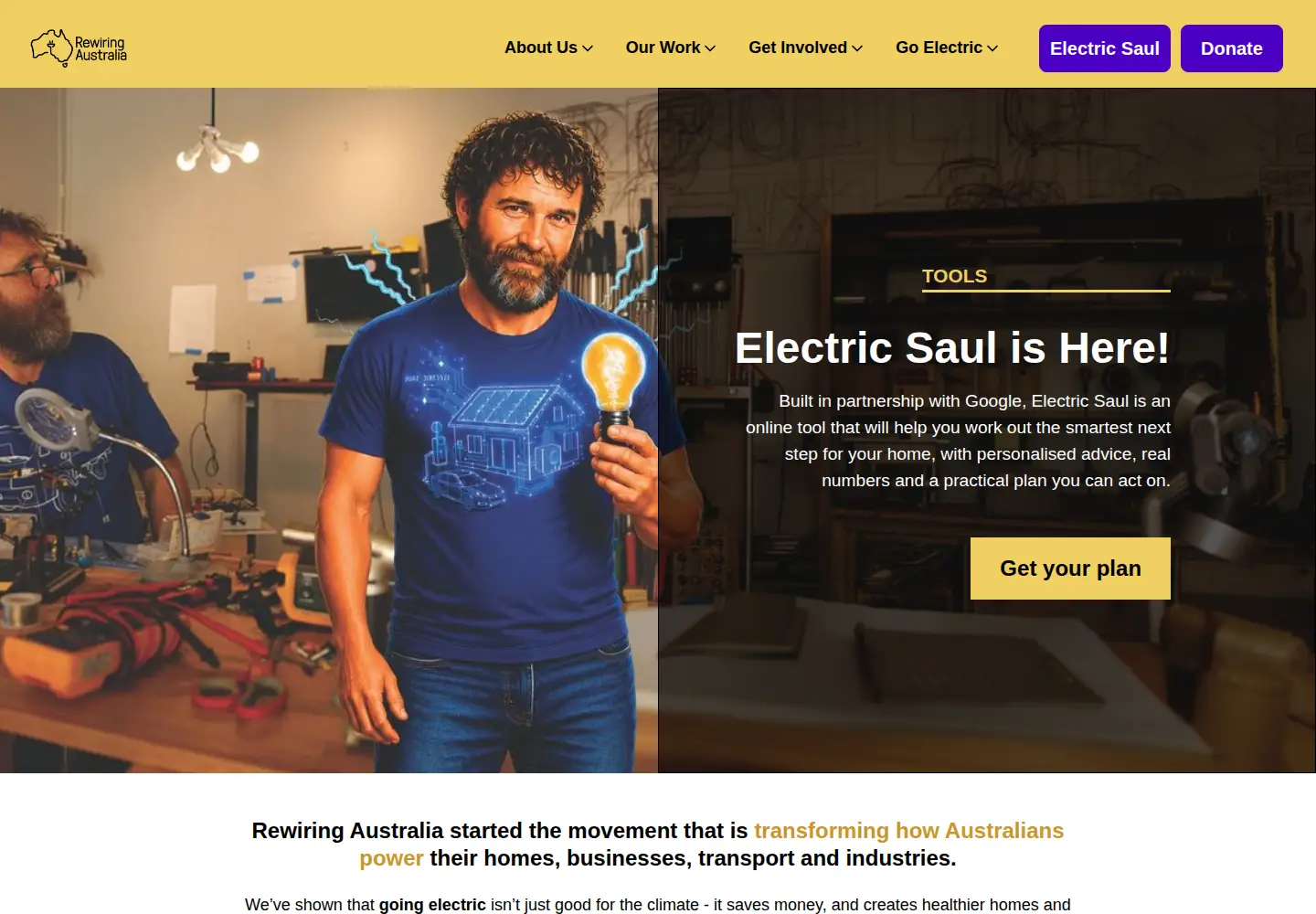 Screenshot of rewiringaustralia.org