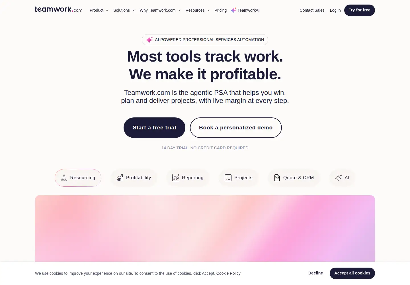 Screenshot of teamwork.com