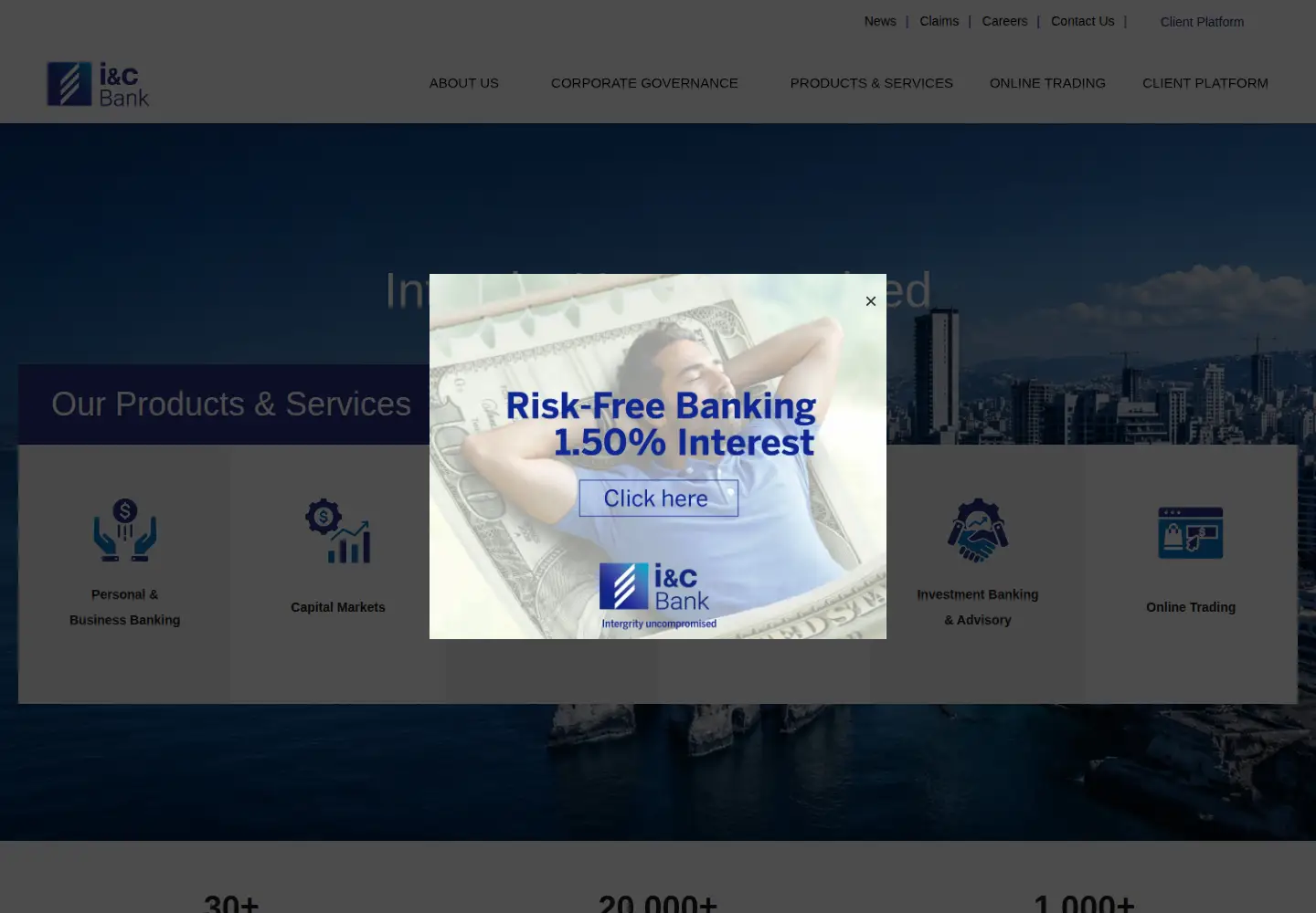 Screenshot of iandcbank.com