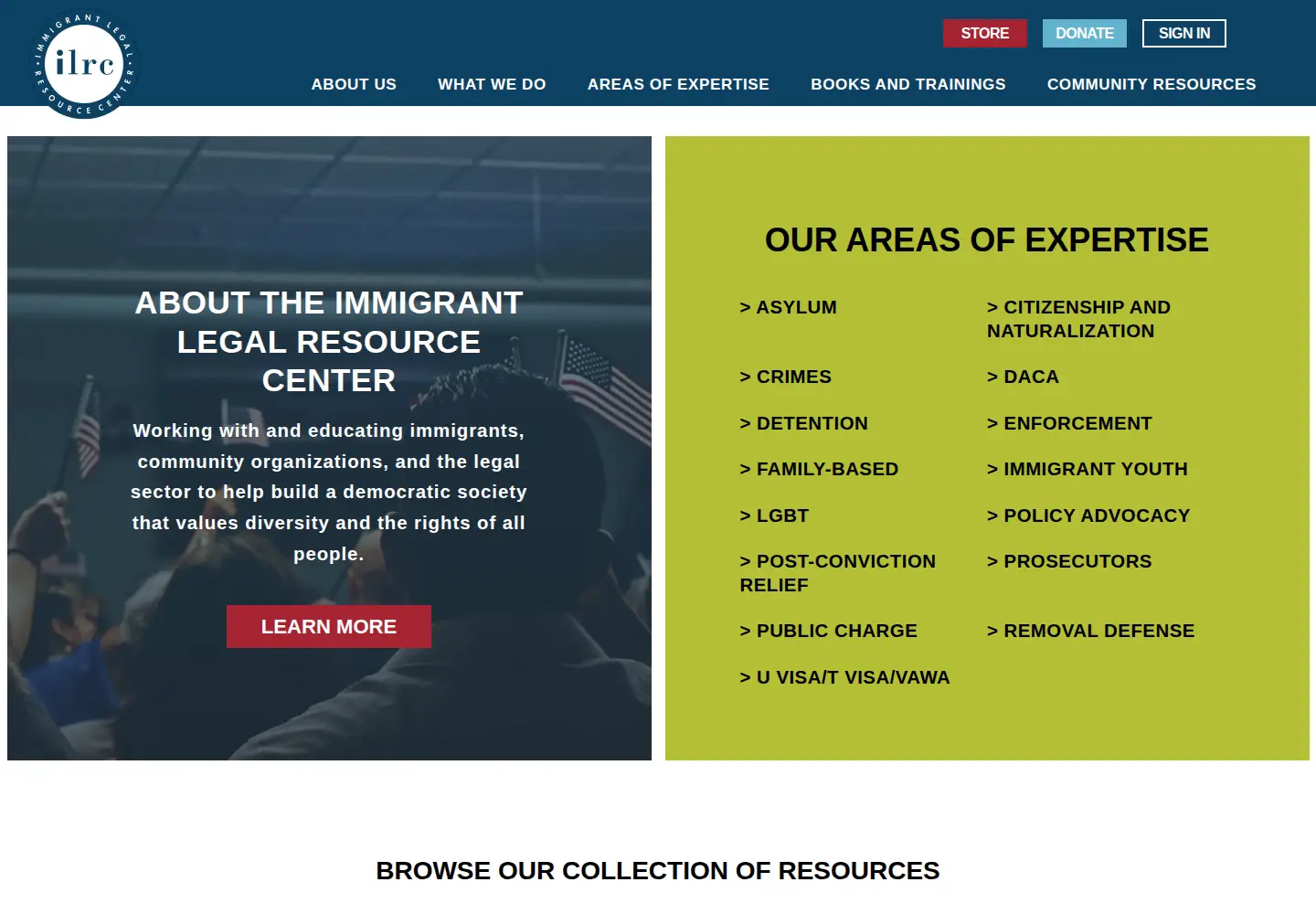 Screenshot of ilrc.org