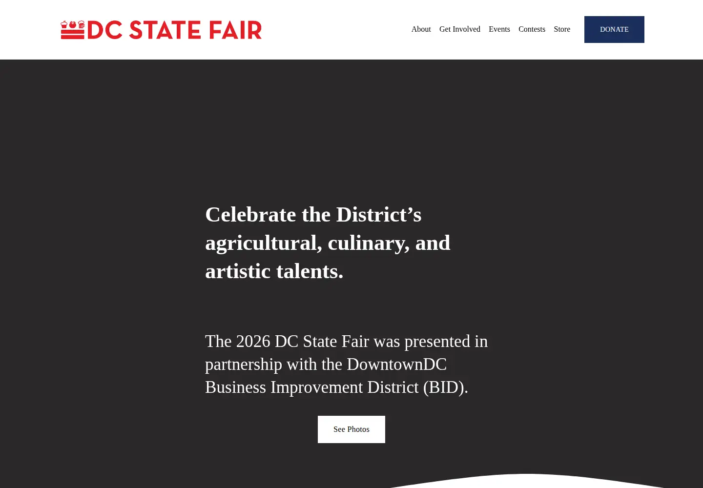 Captured homepage of dcstatefair.org in the current scan