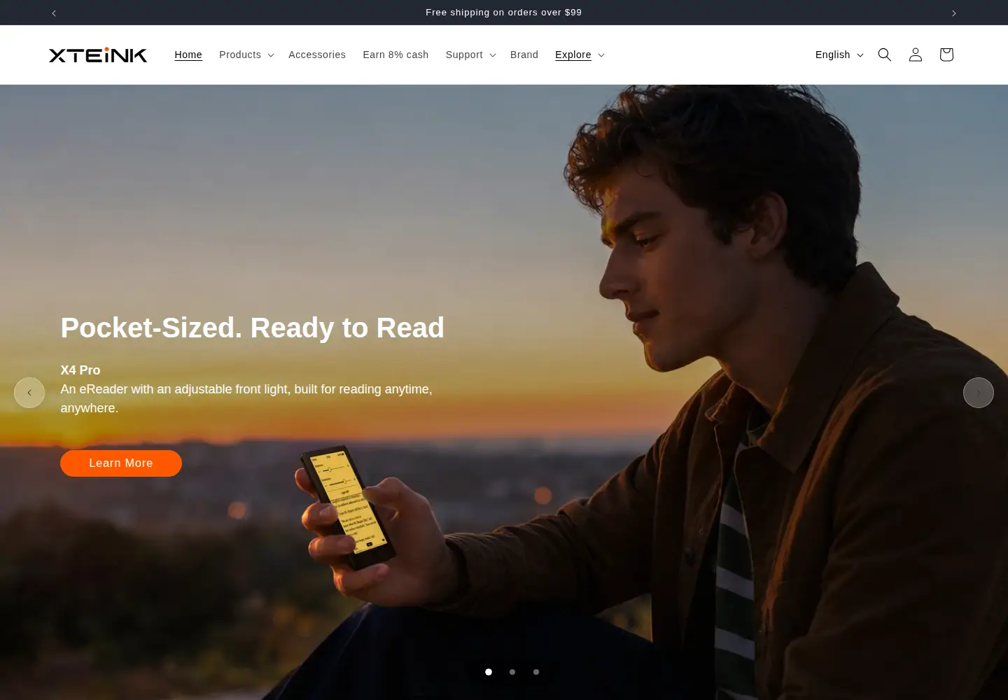 Screenshot of xteink.com