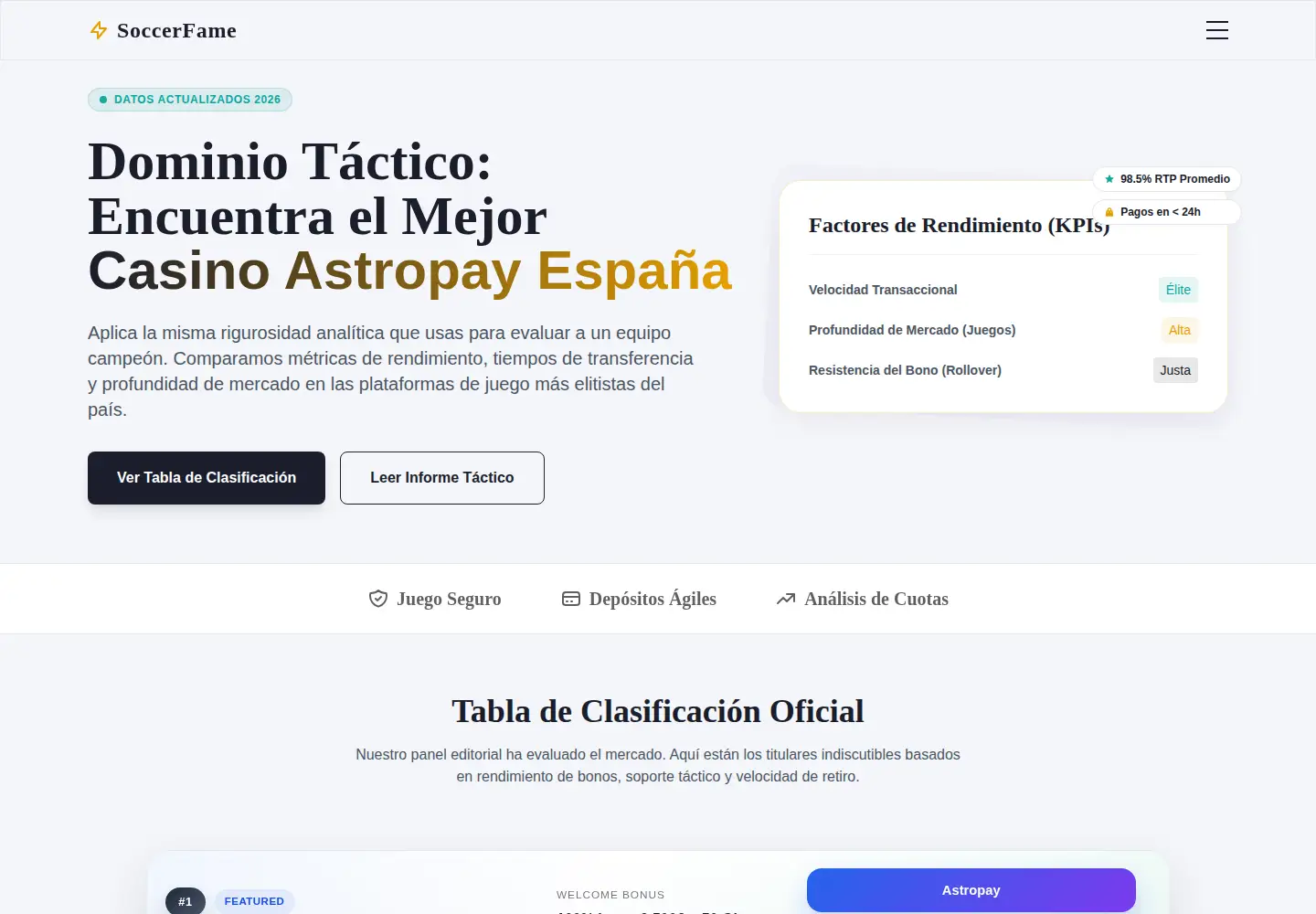 Screenshot of soccerfame.es