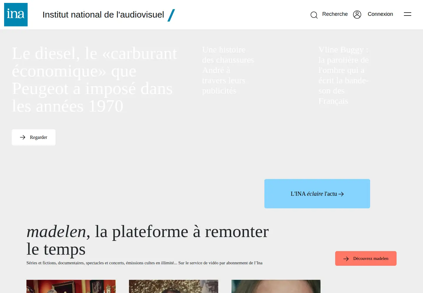 Screenshot of ina.fr