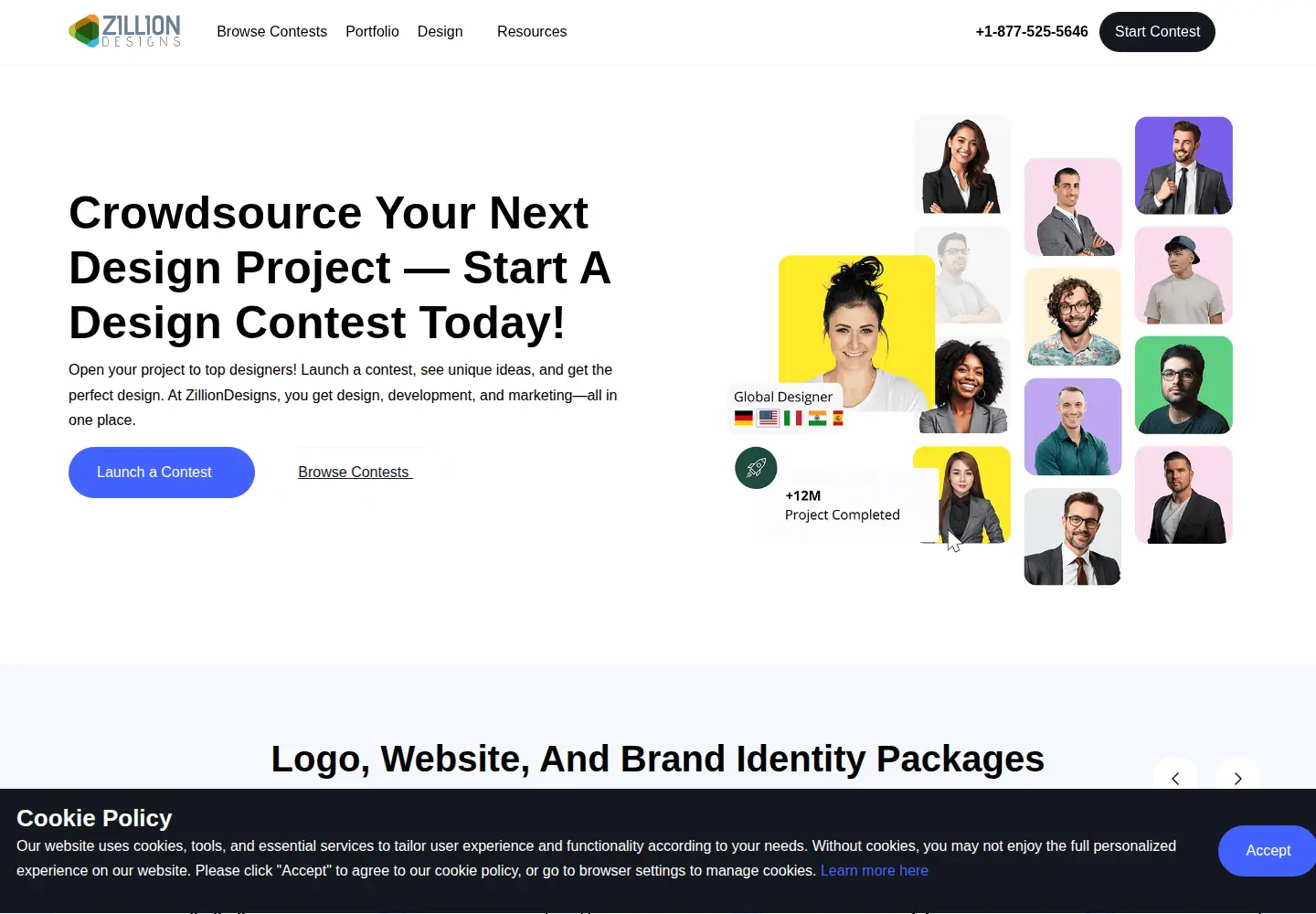 Screenshot of zilliondesigns.com