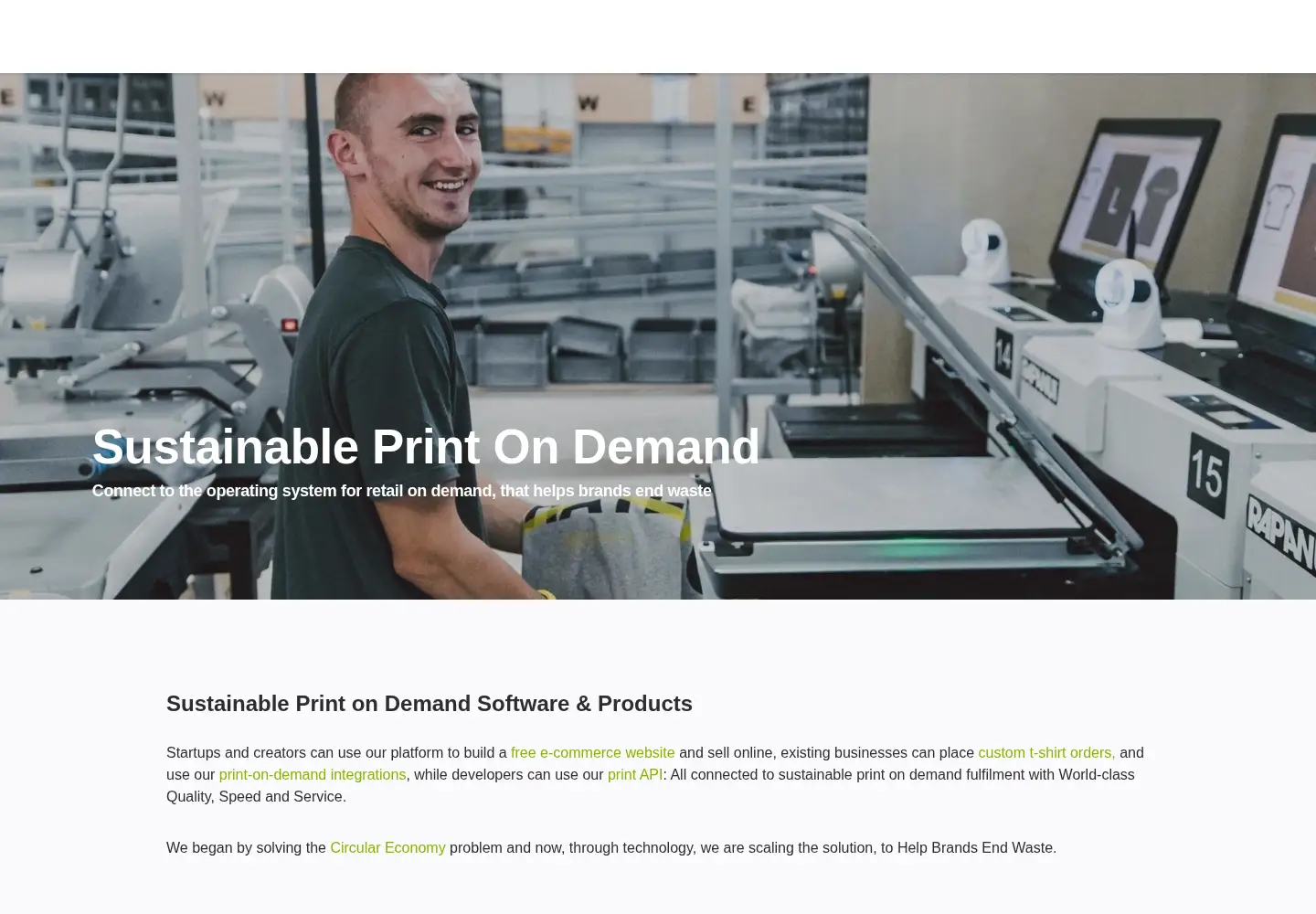 Screenshot of teemill.com