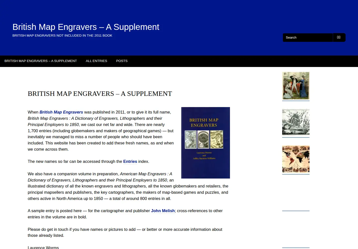 Screenshot of britishmapengravers.net
