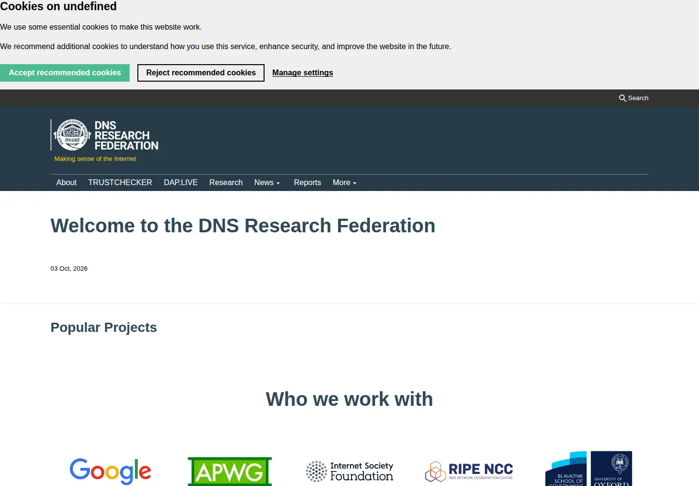 Screenshot of dnsrf.org
