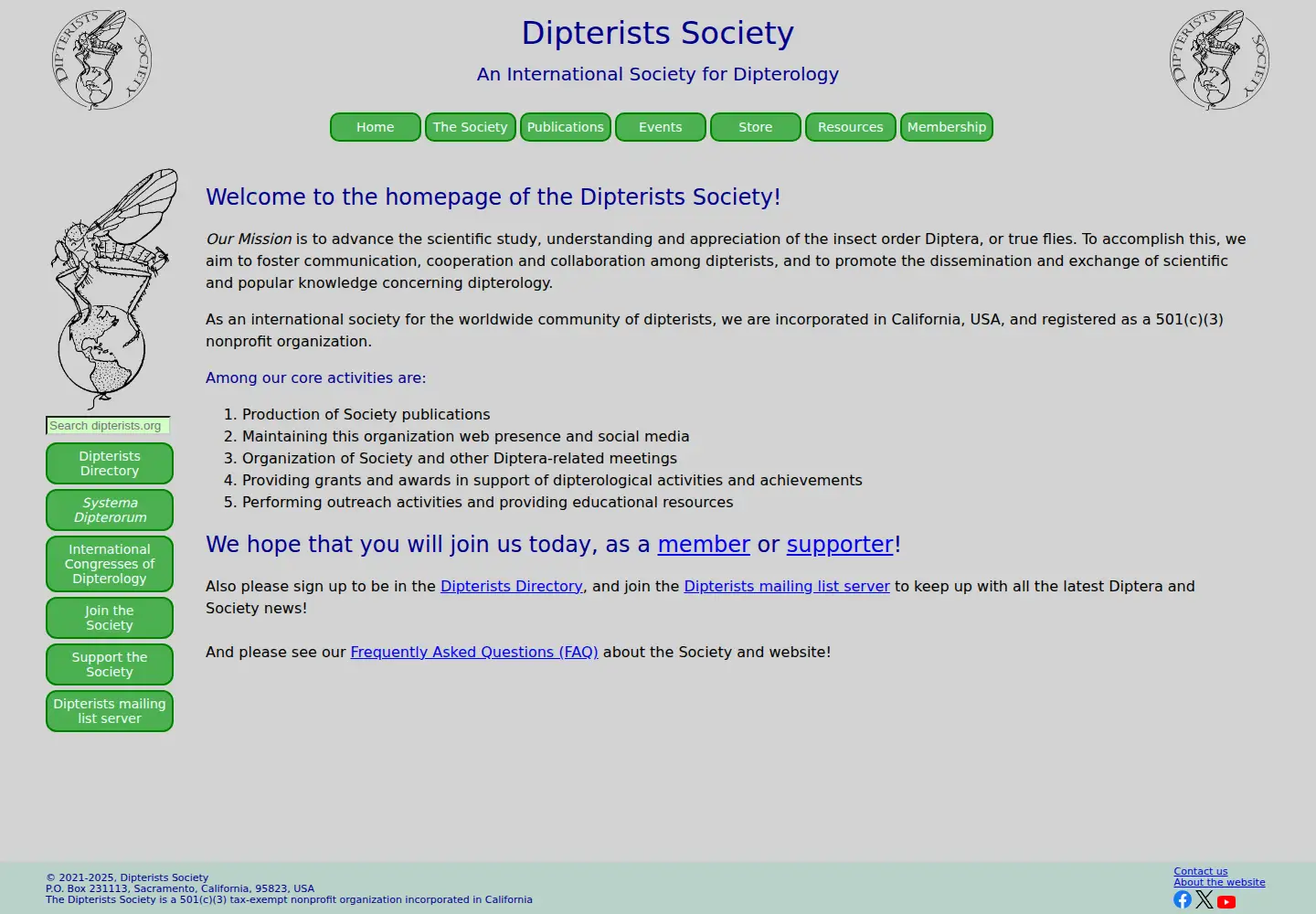 Screenshot of dipterists.org