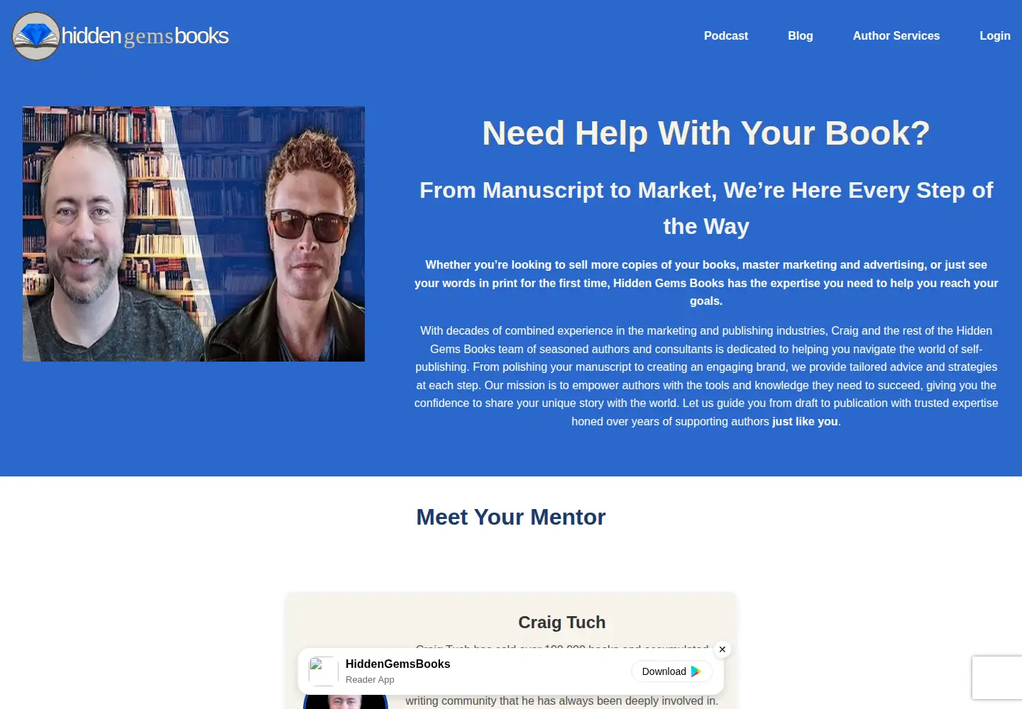 Screenshot of hiddengemsbooks.com