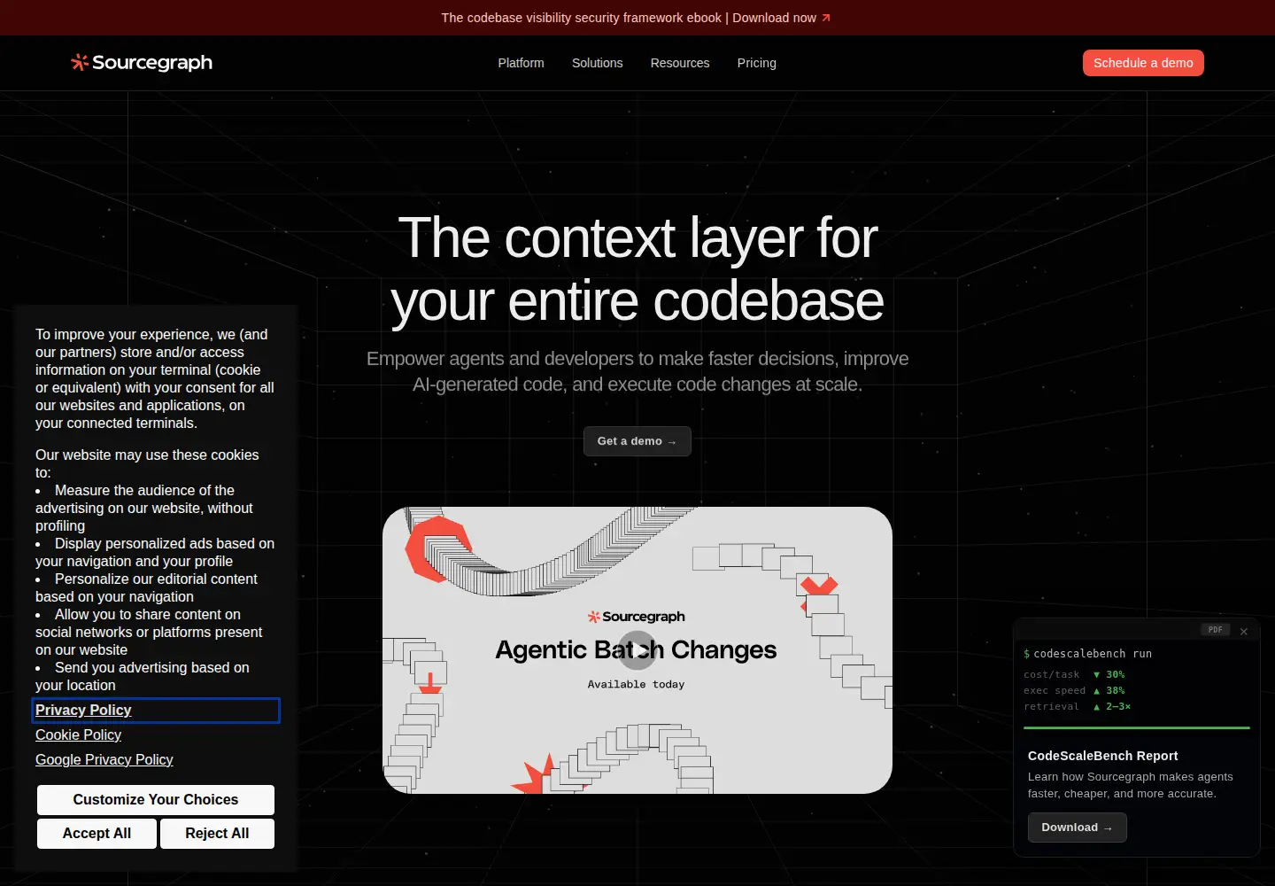 Screenshot of sourcegraph.com