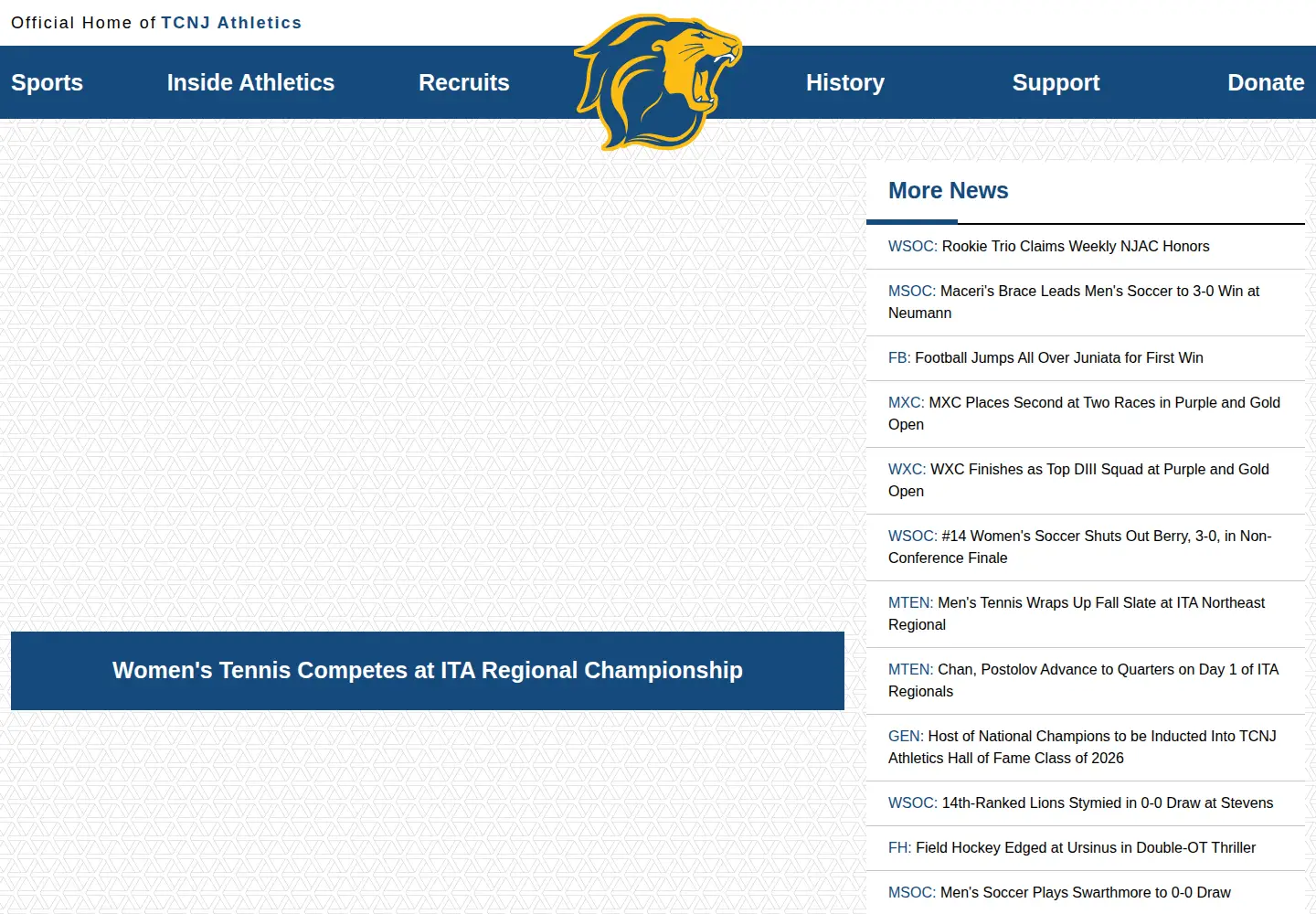 Screenshot of tcnjathletics.com