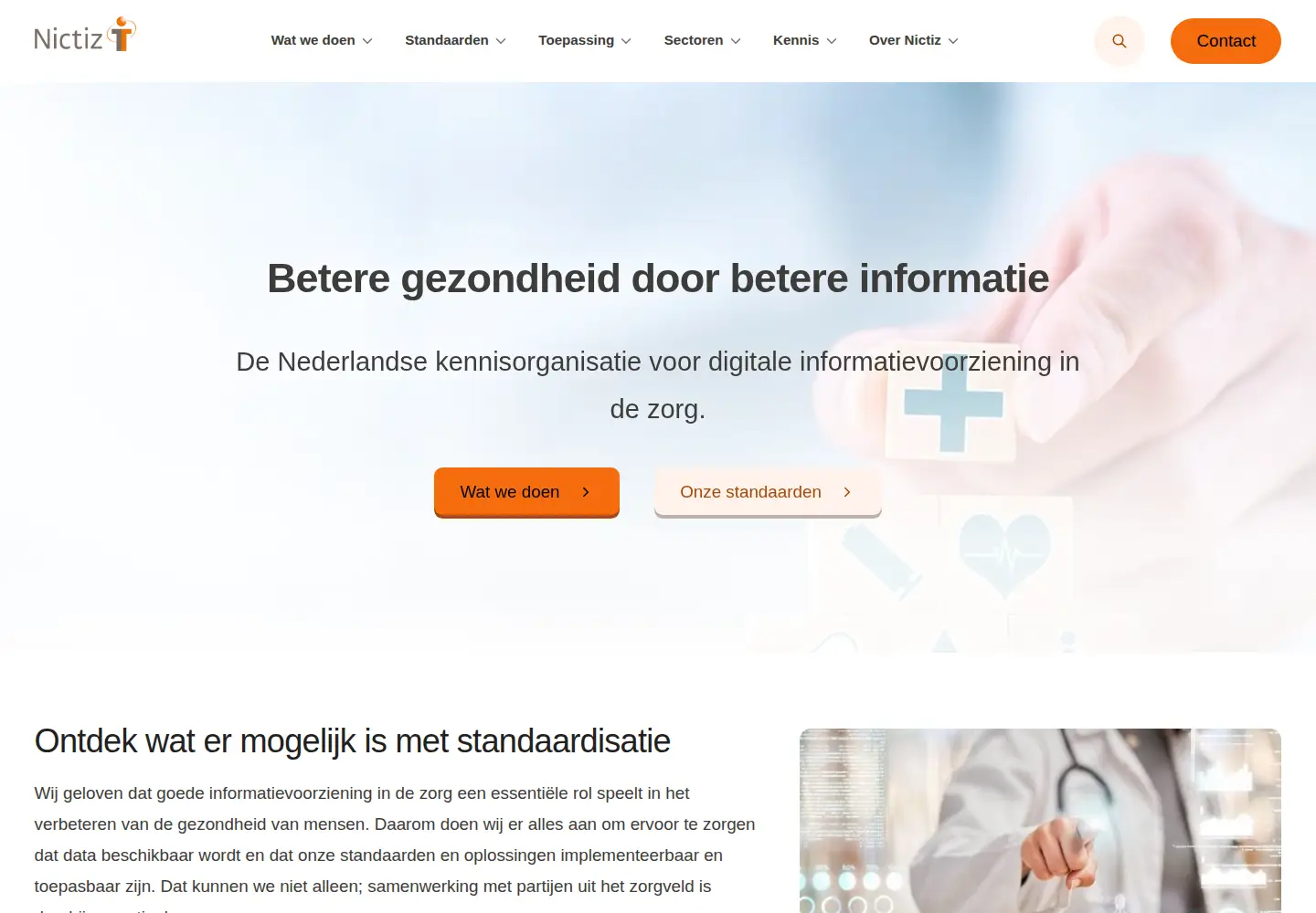Screenshot of nictiz.nl