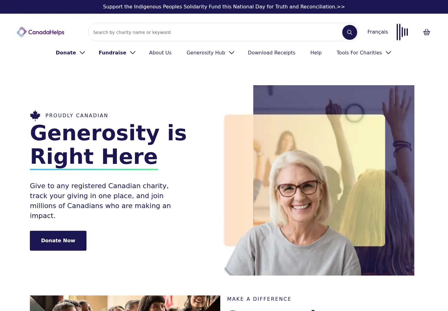 Screenshot of canadahelps.org