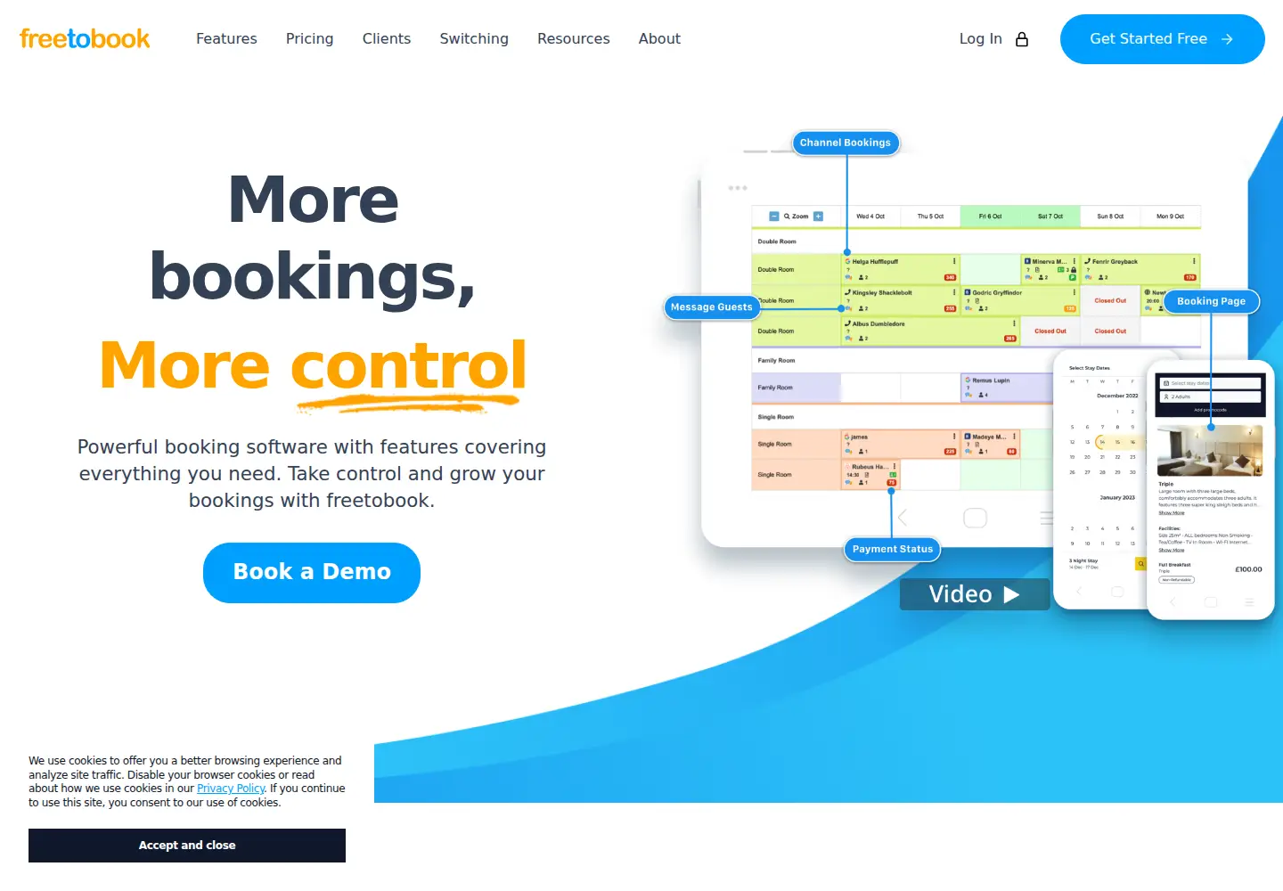 Screenshot of freetobook.com