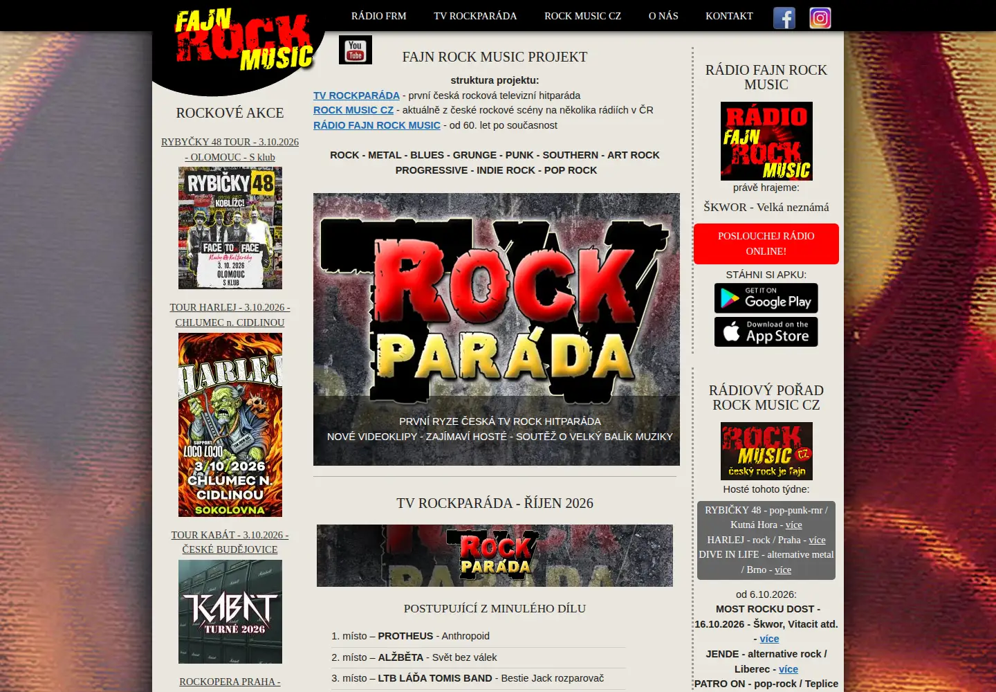 Screenshot of fajnrockmusic.cz