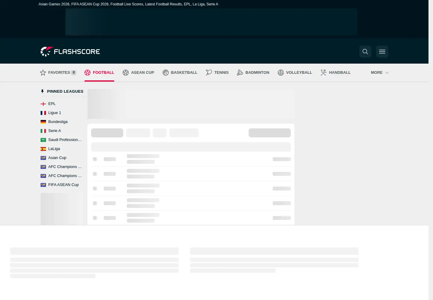Screenshot of flashscore.info