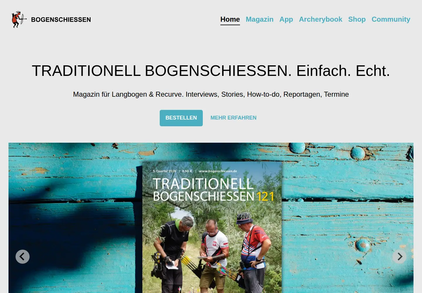 Captured homepage of bogenschiessen.de in the current scan