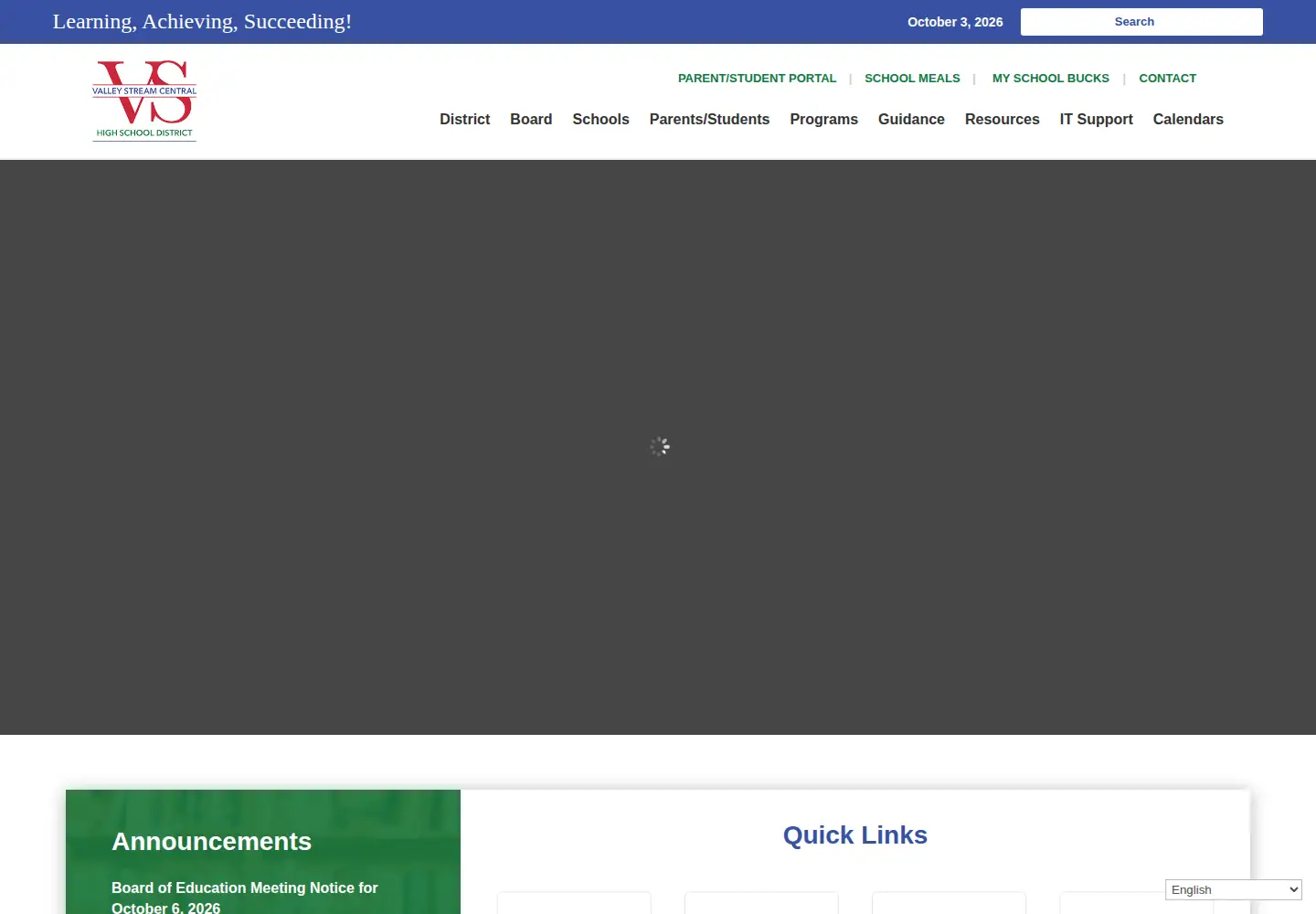 Captured homepage of vschsd.org in the current scan