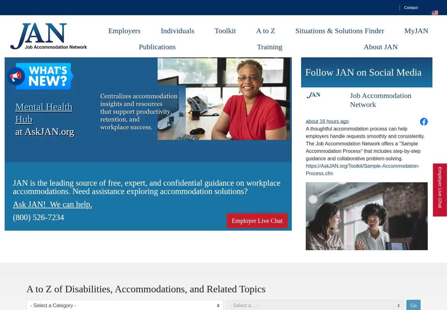 Screenshot of askjan.org