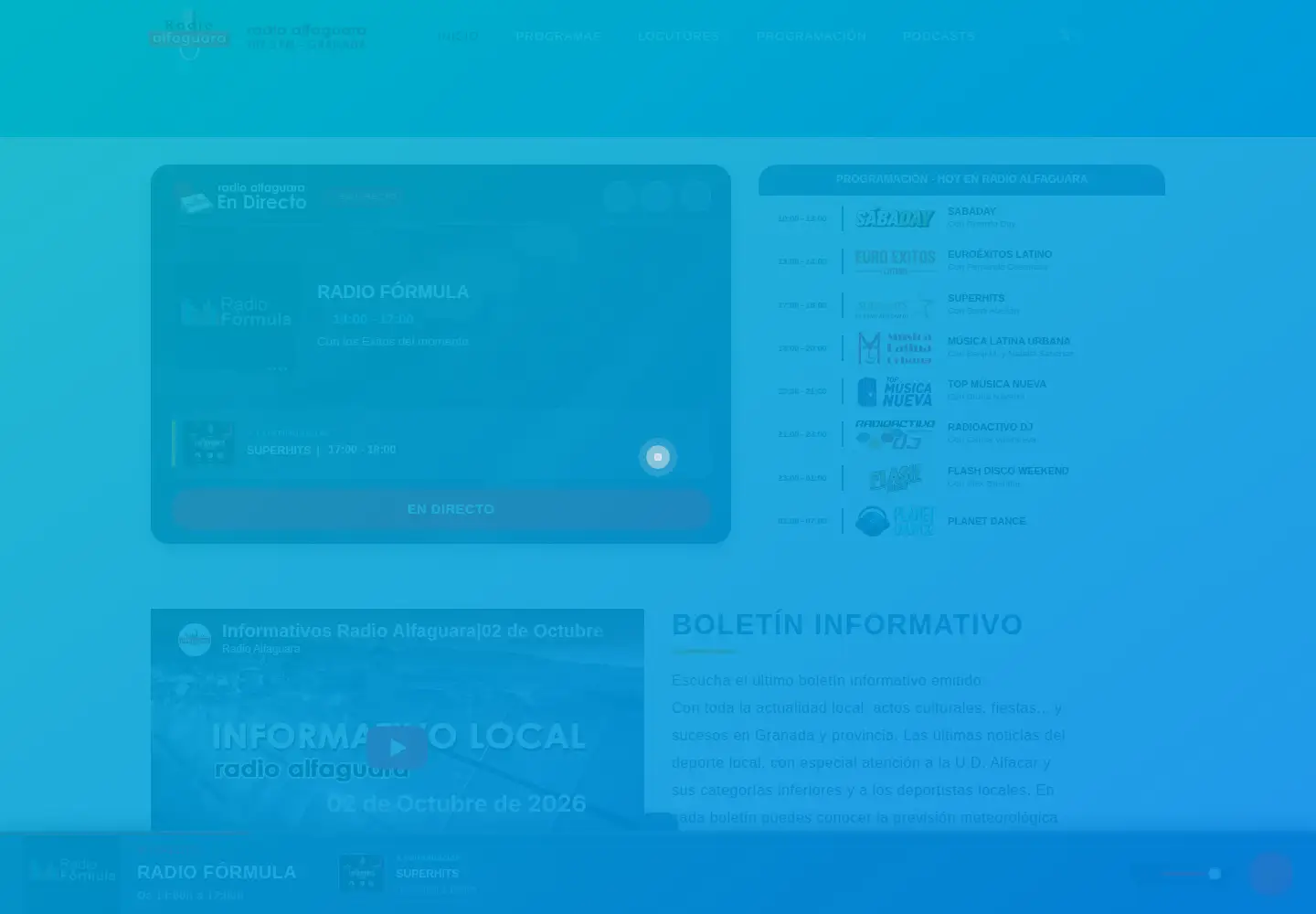 Screenshot of radioalfaguara.com