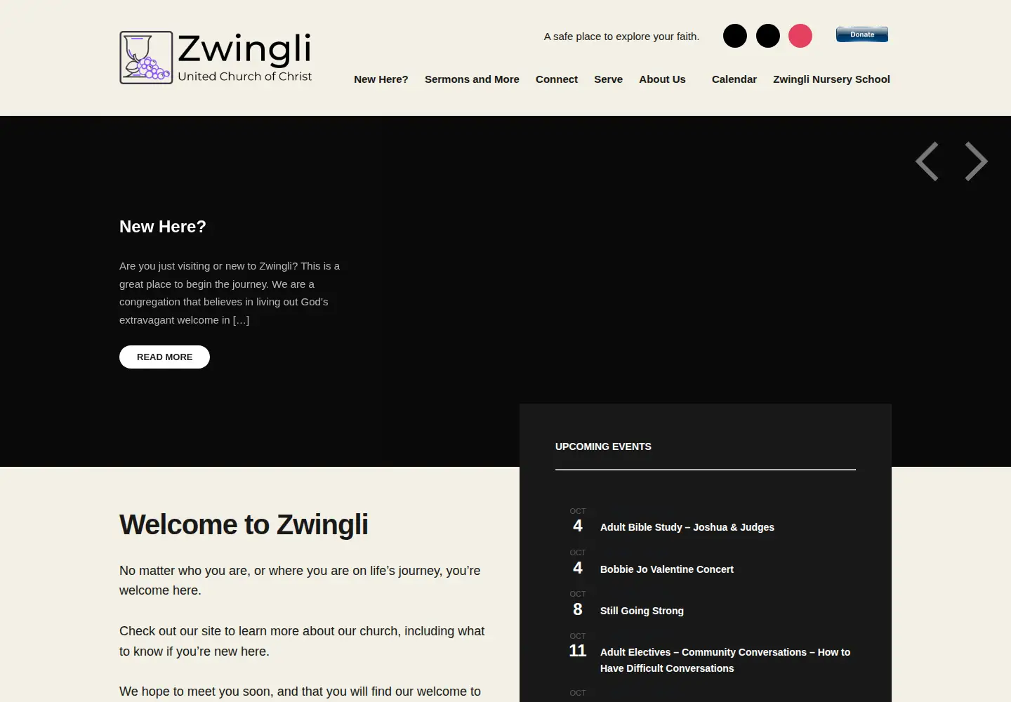Screenshot of zwingli.org