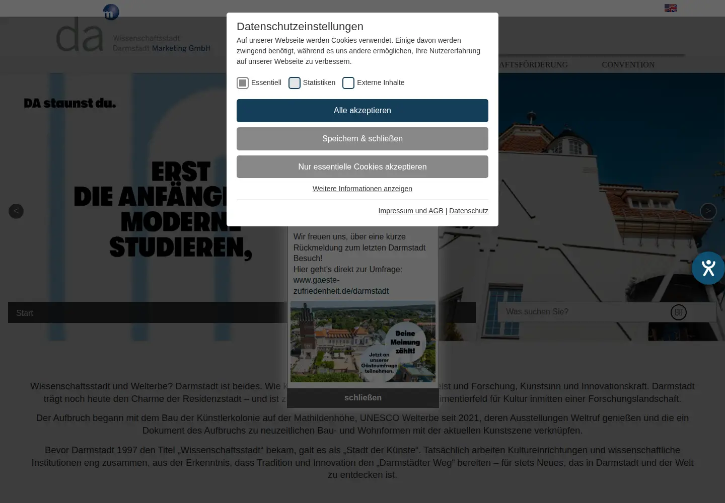 Screenshot of darmstadt-tourismus.de