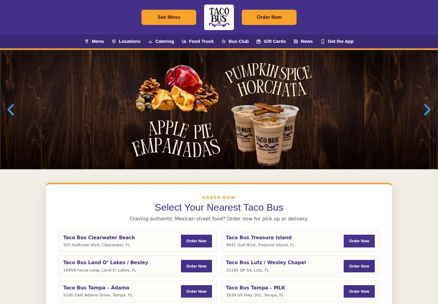Screenshot of taco-bus.com