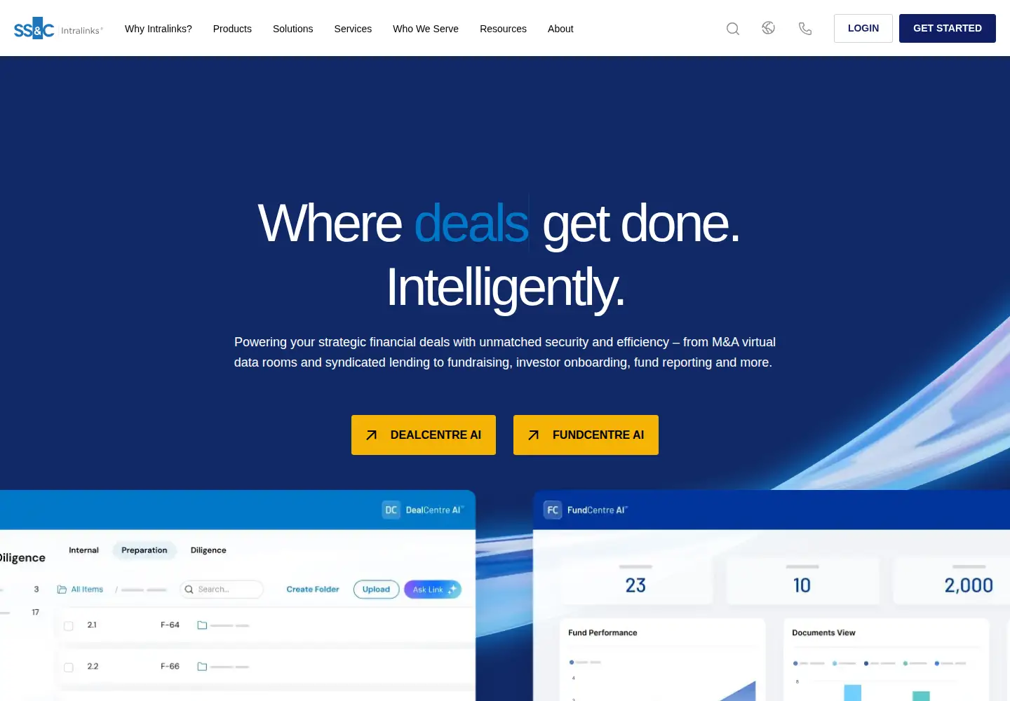 Screenshot of intralinks.com