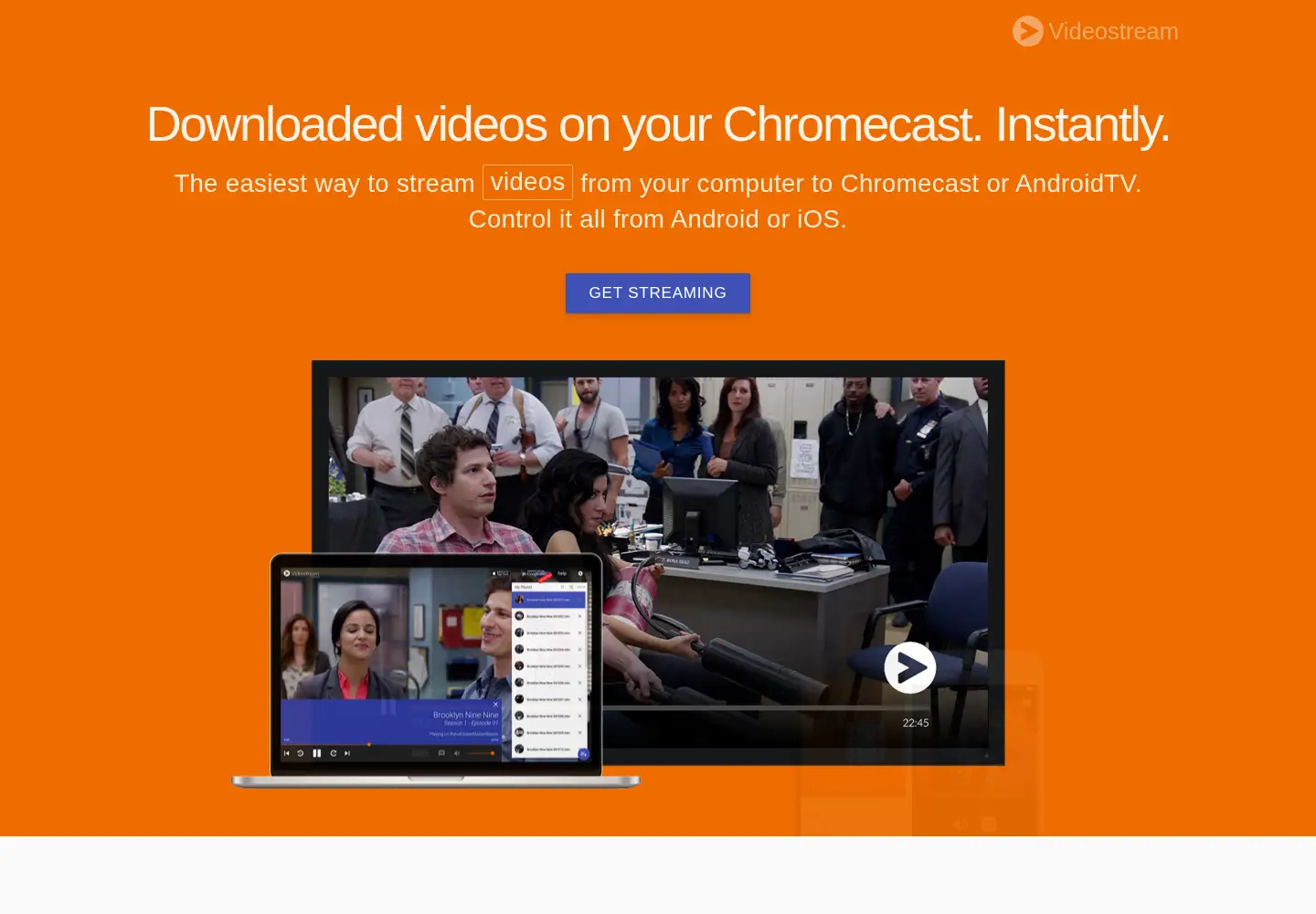 Captured homepage of getvideostream.com in the current scan
