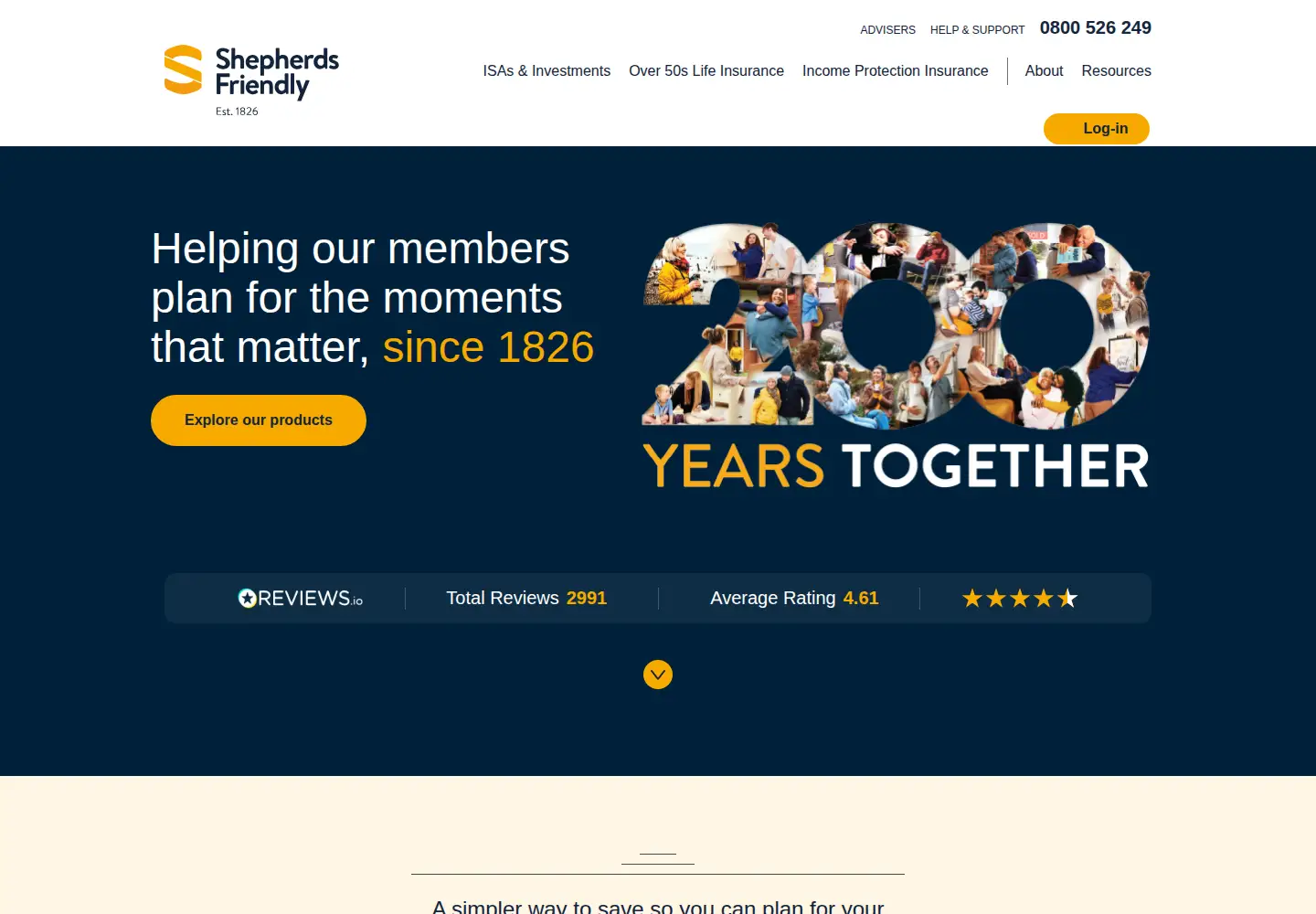 Screenshot of shepherdsfriendly.co.uk