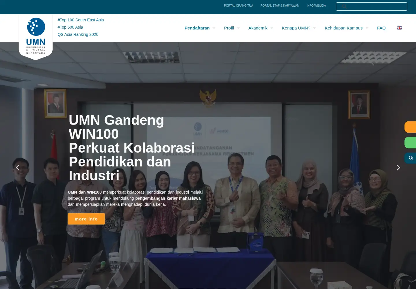 Screenshot of umn.ac.id