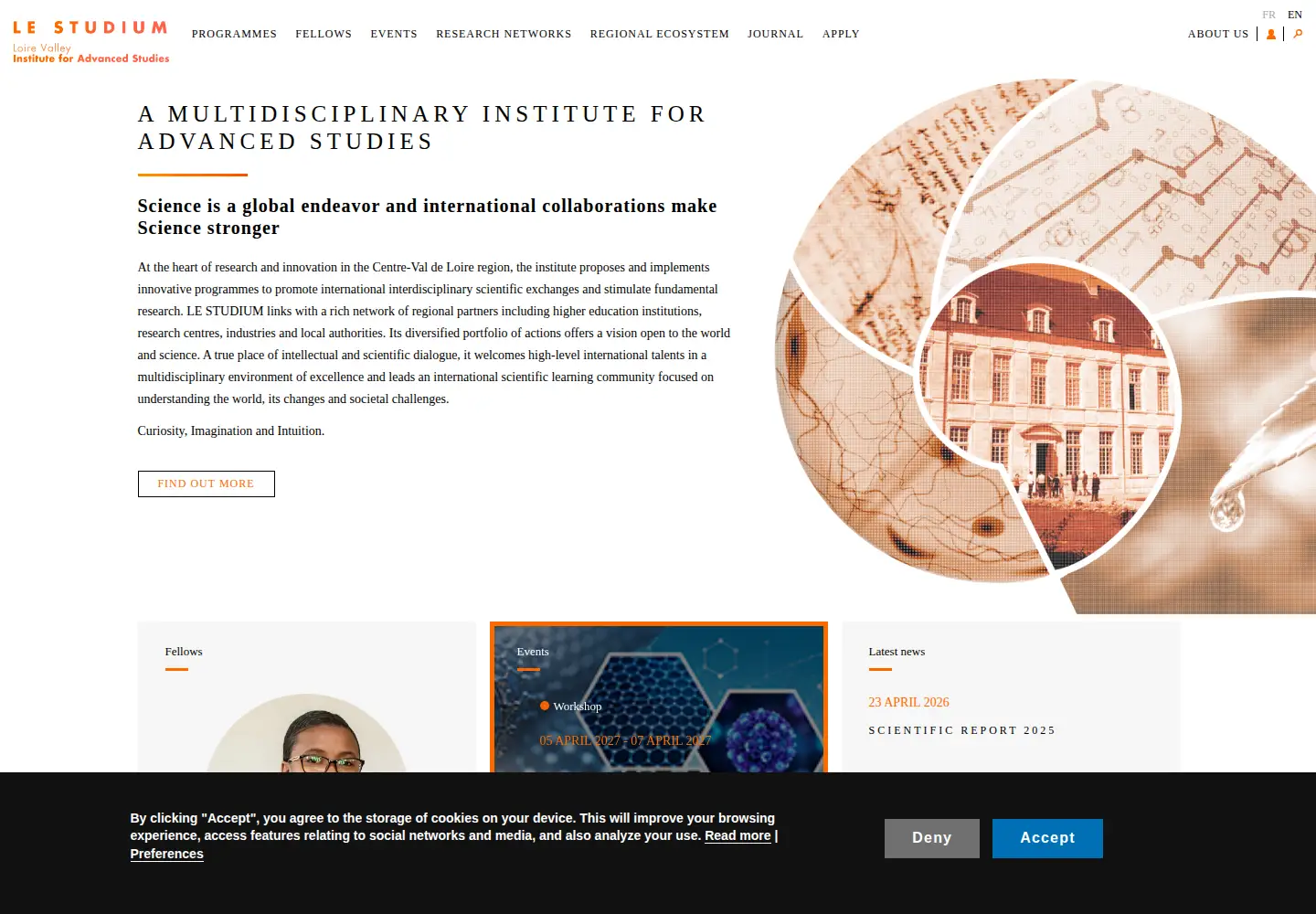Captured homepage of lestudium-ias.com in the current scan