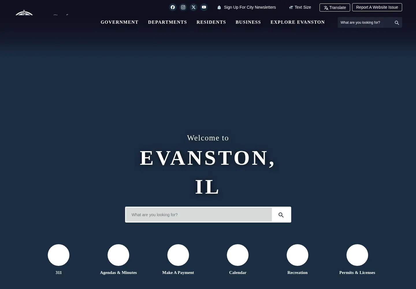 Screenshot of cityofevanston.org