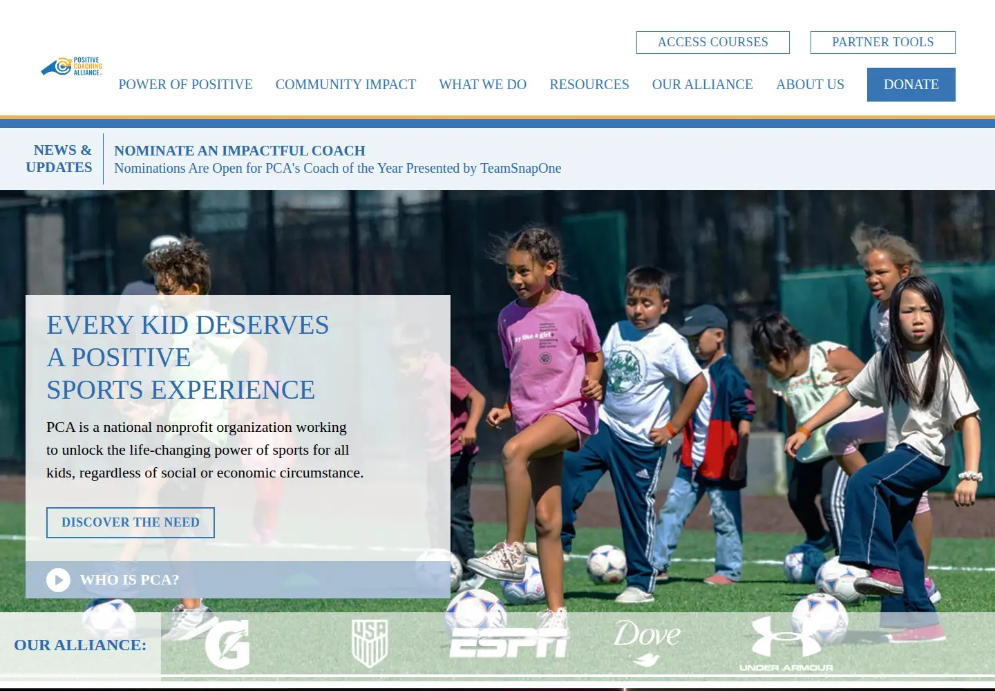 Screenshot of positivecoach.org