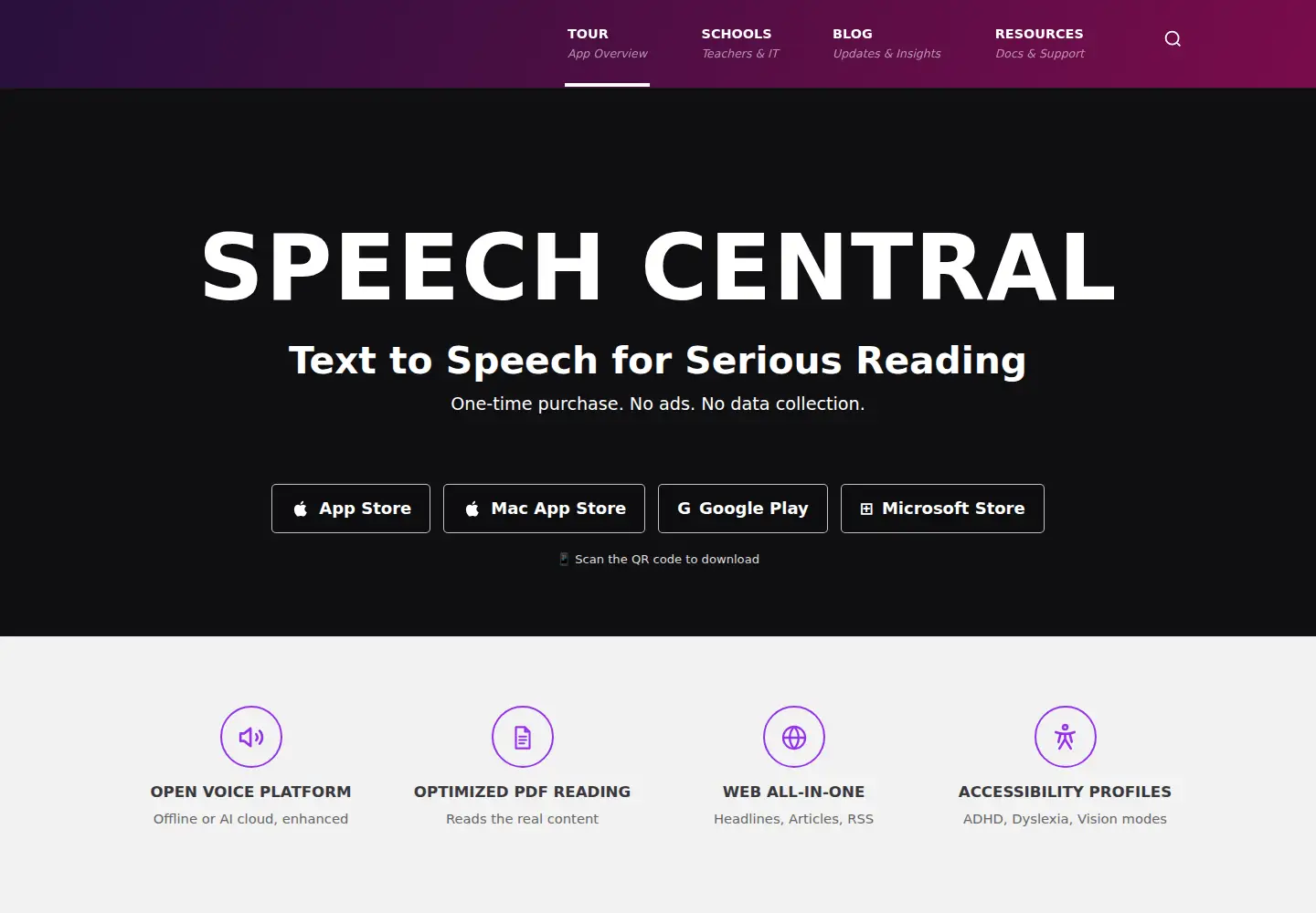 Screenshot of speechcentral.net
