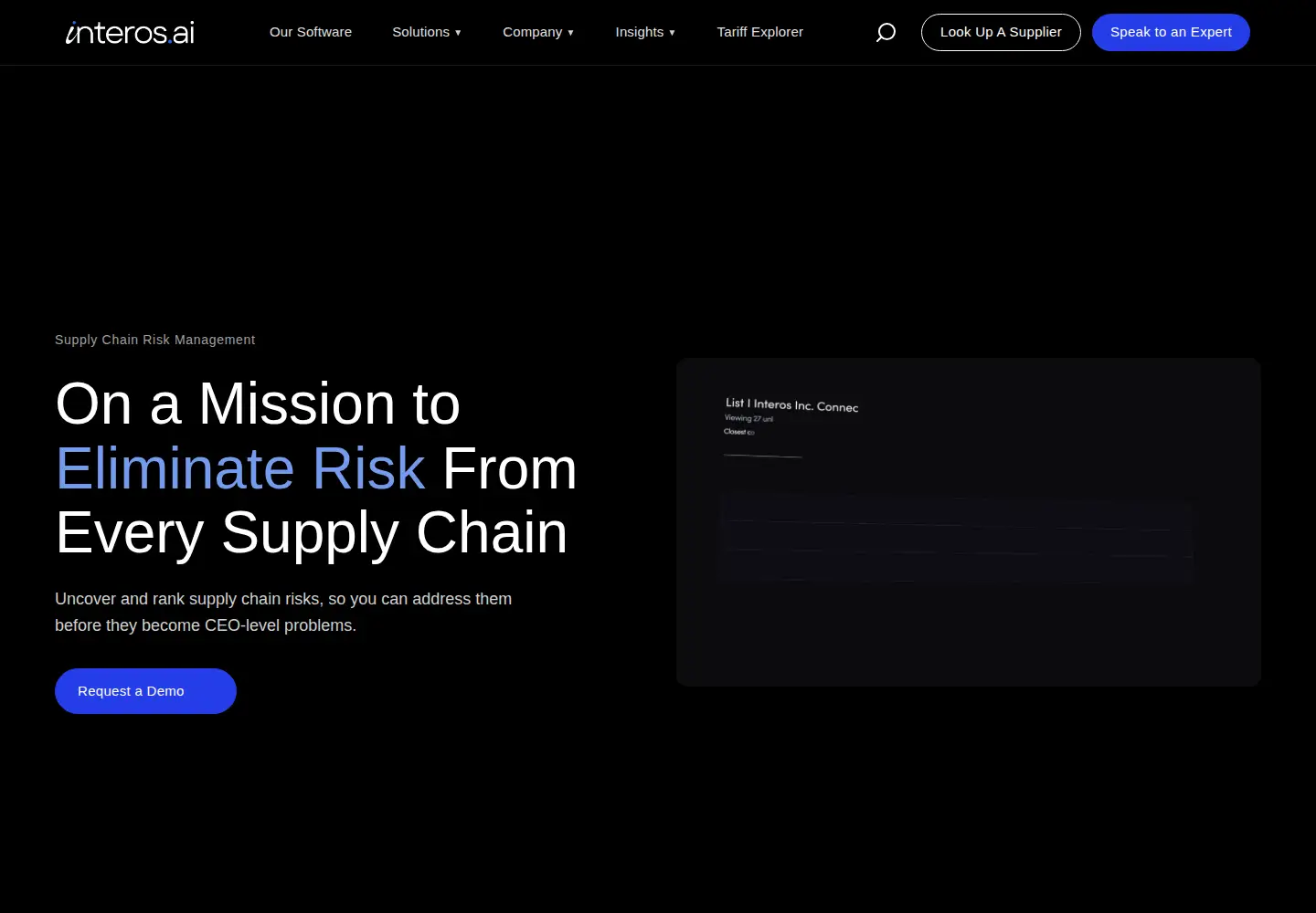 Screenshot of interos.ai