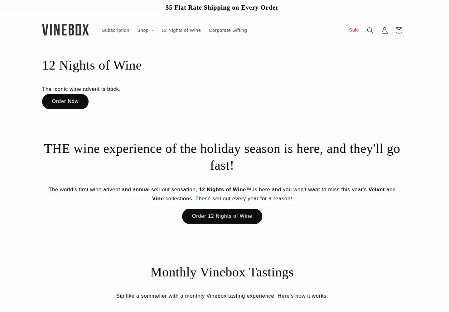 Screenshot of getvinebox.com