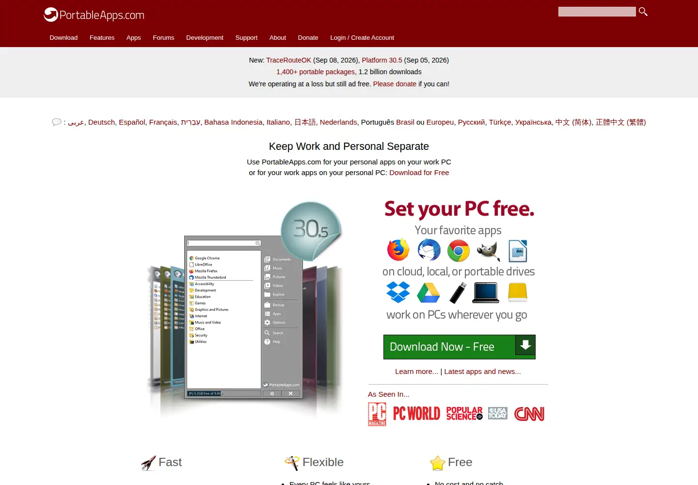 Screenshot of portableapps.com