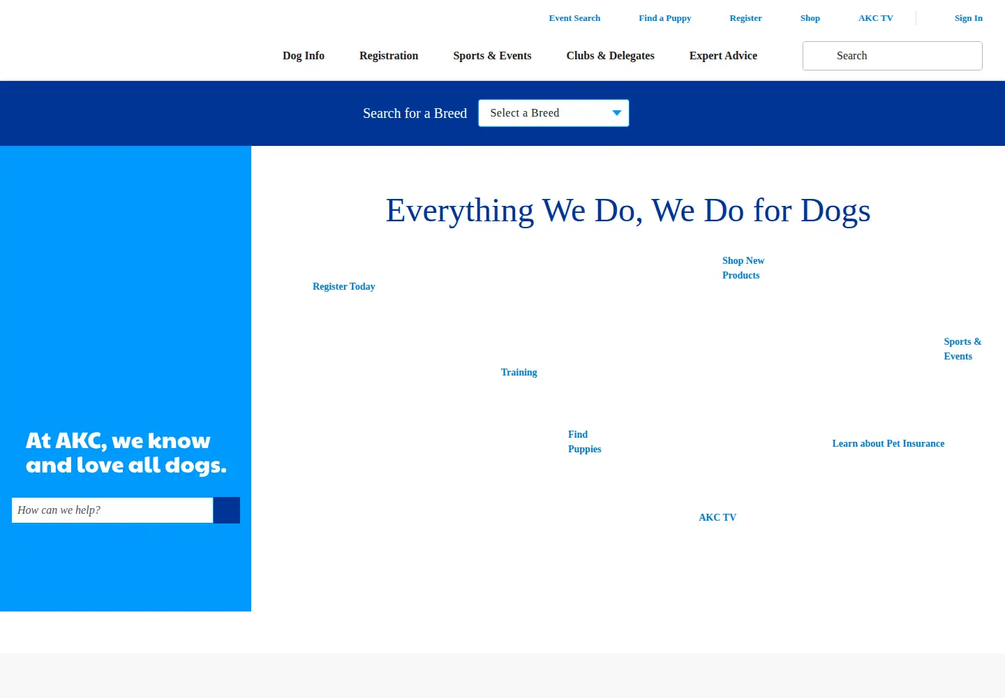 Screenshot of akc.org