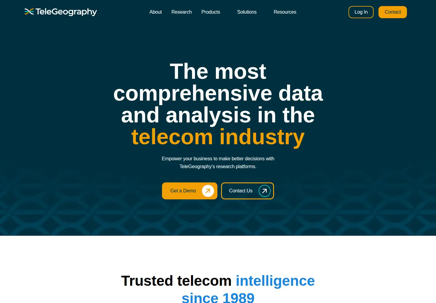 Screenshot of telegeography.com