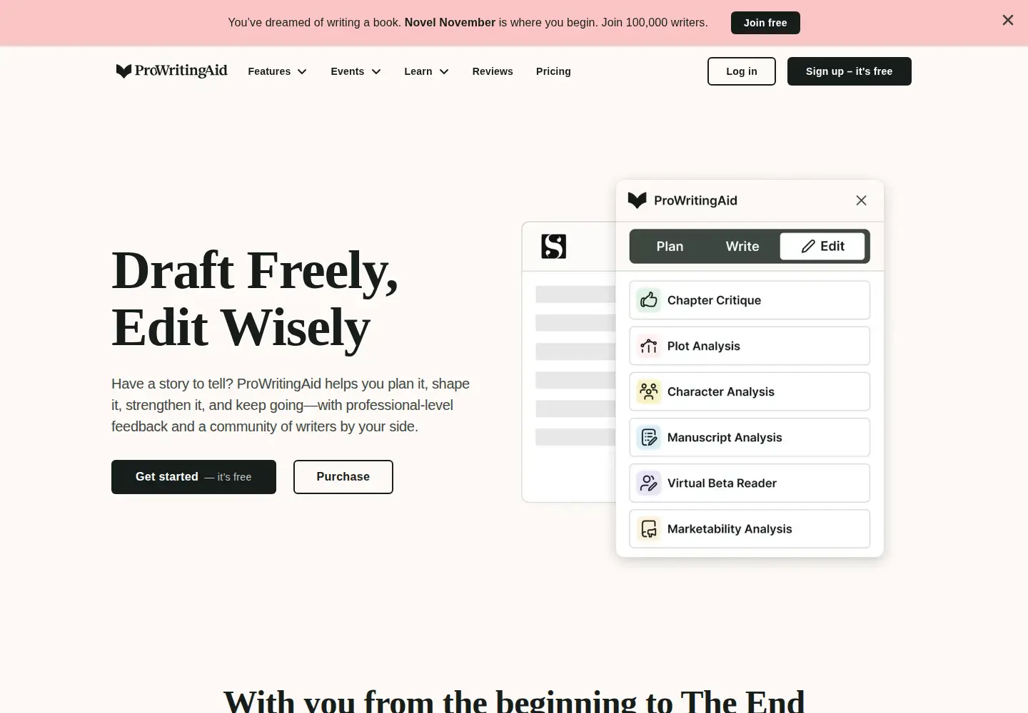 Captured homepage of prowritingaid.com in the current scan